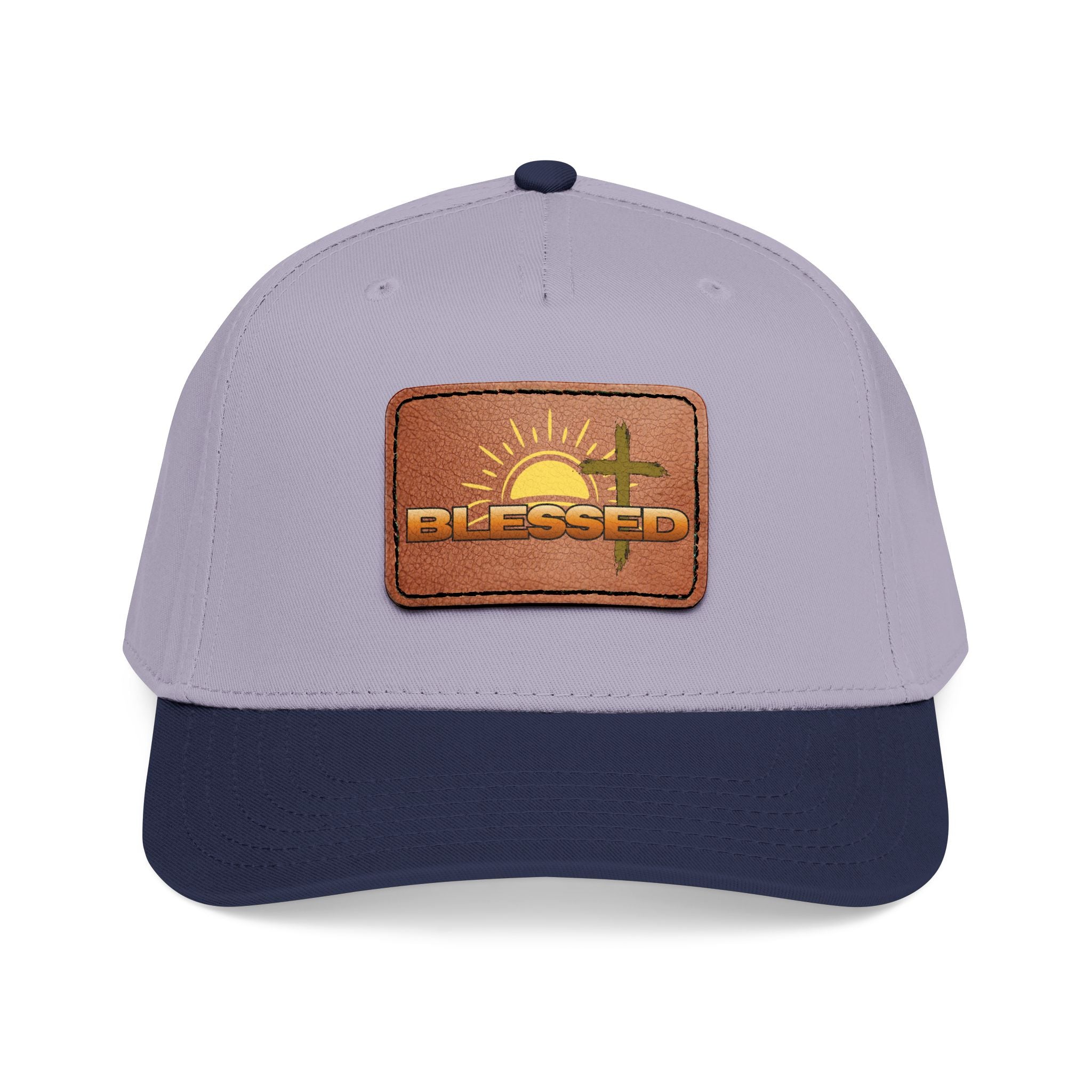 'Blessed' Sunrise Leather Patch Baseball Cap — Sunrise Cross Christian Hat