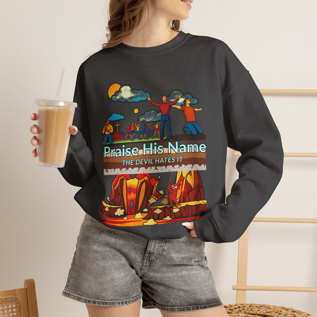 'Praise His Name' — Crewneck Sweatshirt