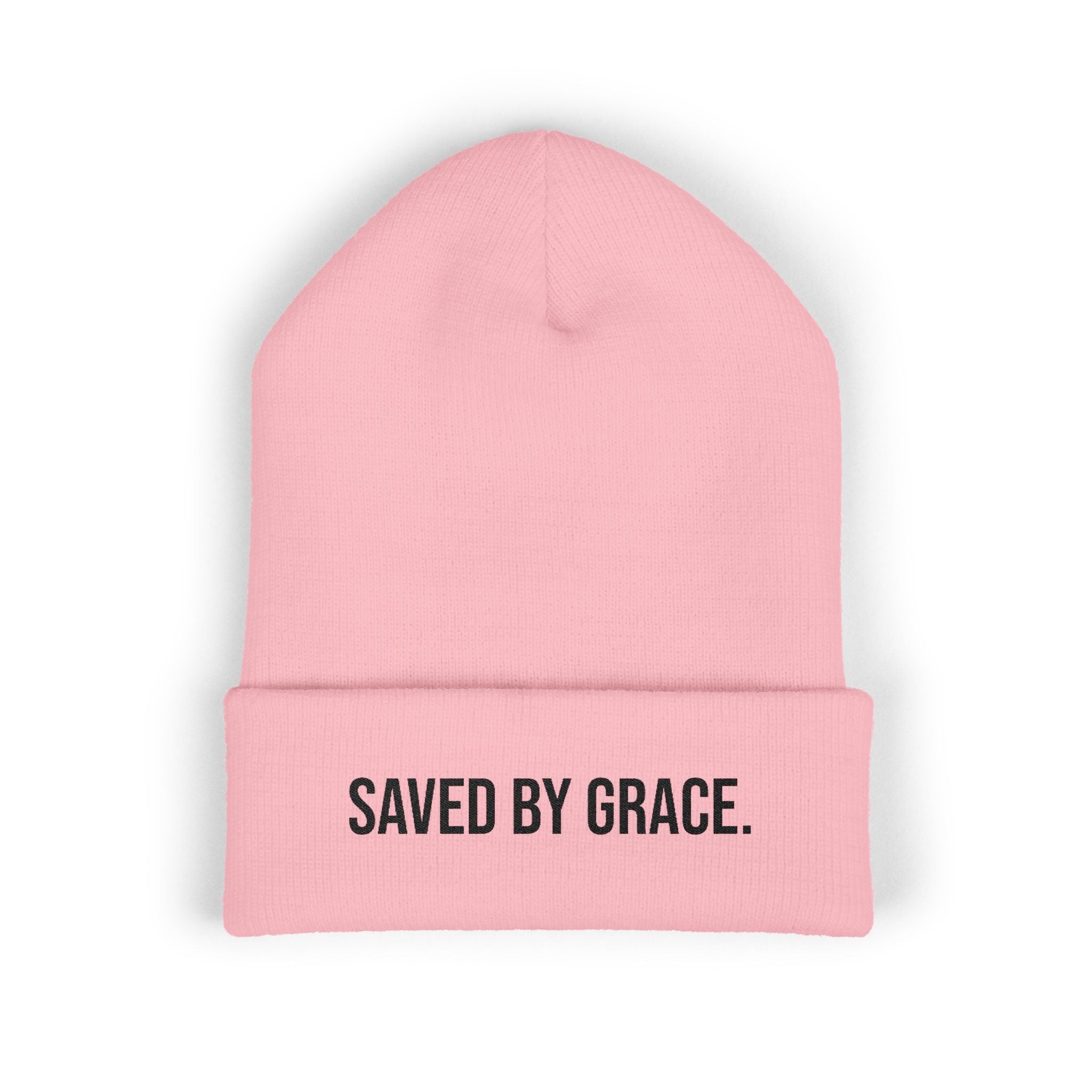 'Saved By Grace' Embroidered Cuffed Beanie
