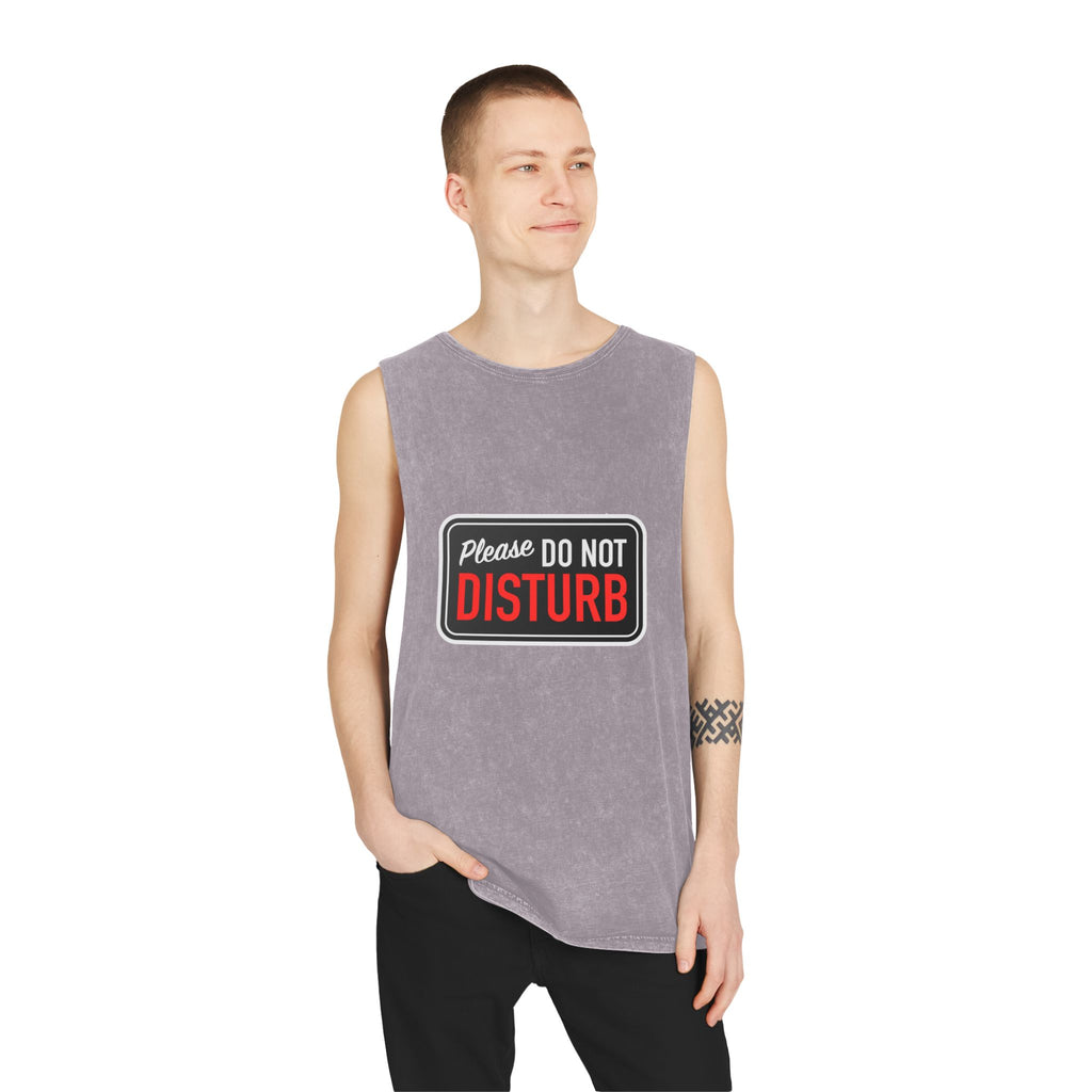 "Please Do Not Disturb: Got Gains & Jesus On My Mind" - Stonewash Tank Top