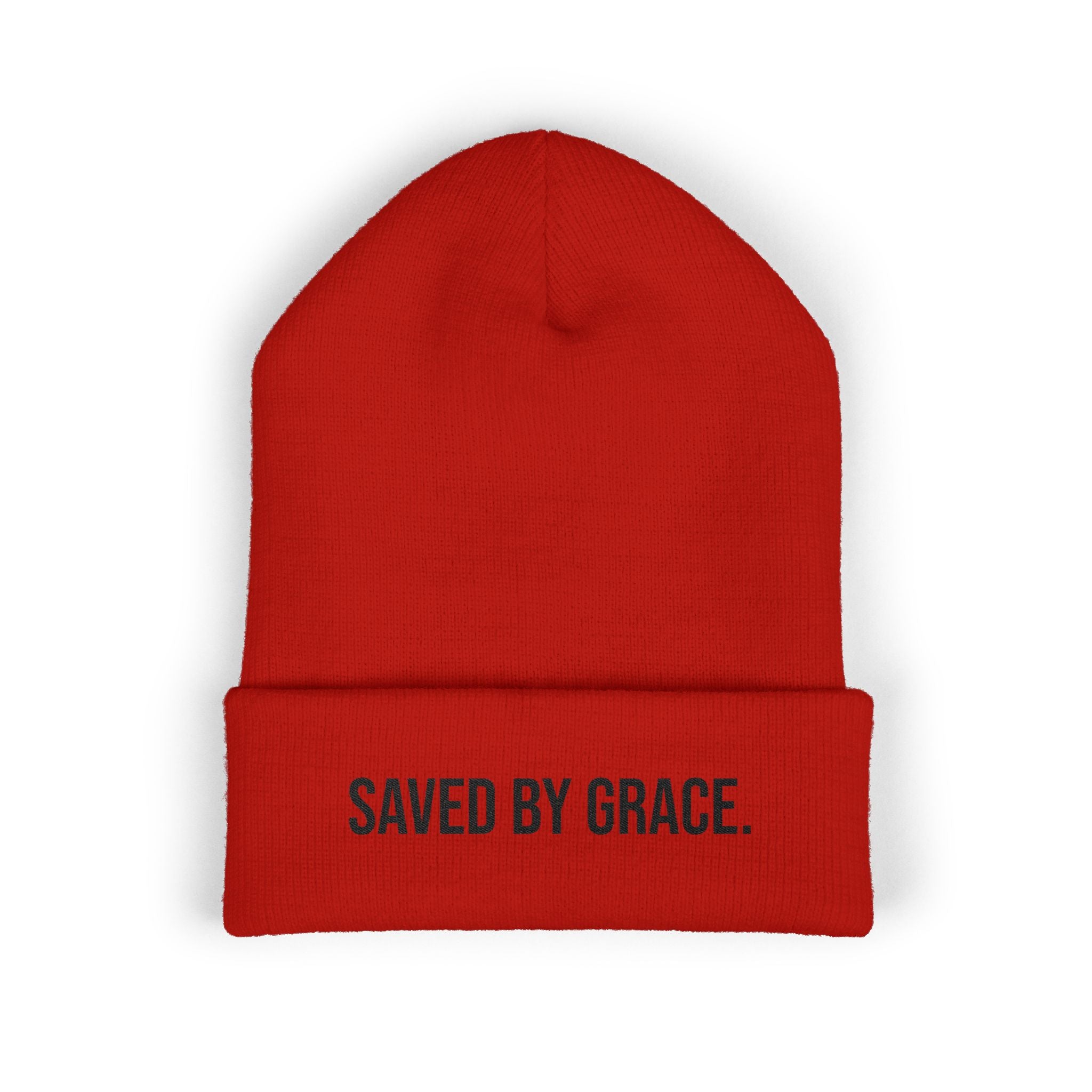 'Saved By Grace' Embroidered Cuffed Beanie
