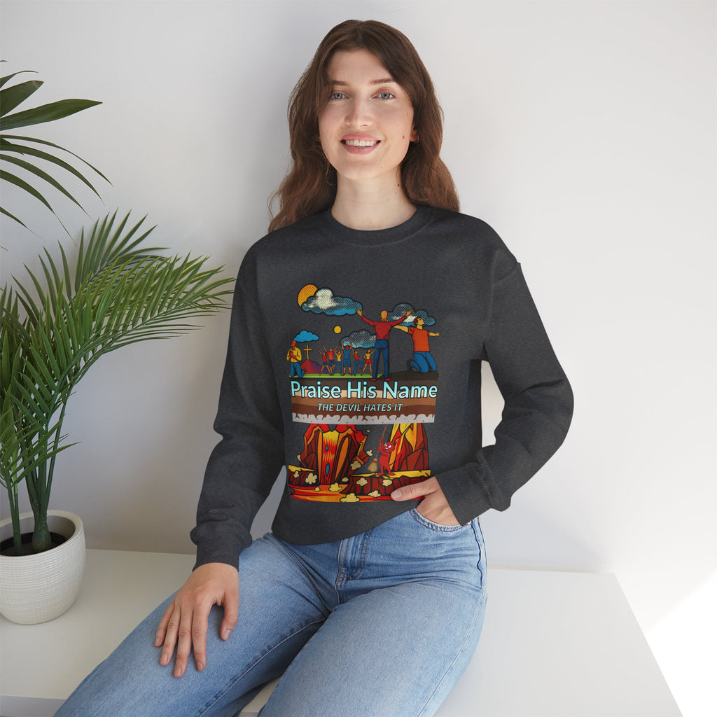 'Praise His Name' — Crewneck Sweatshirt