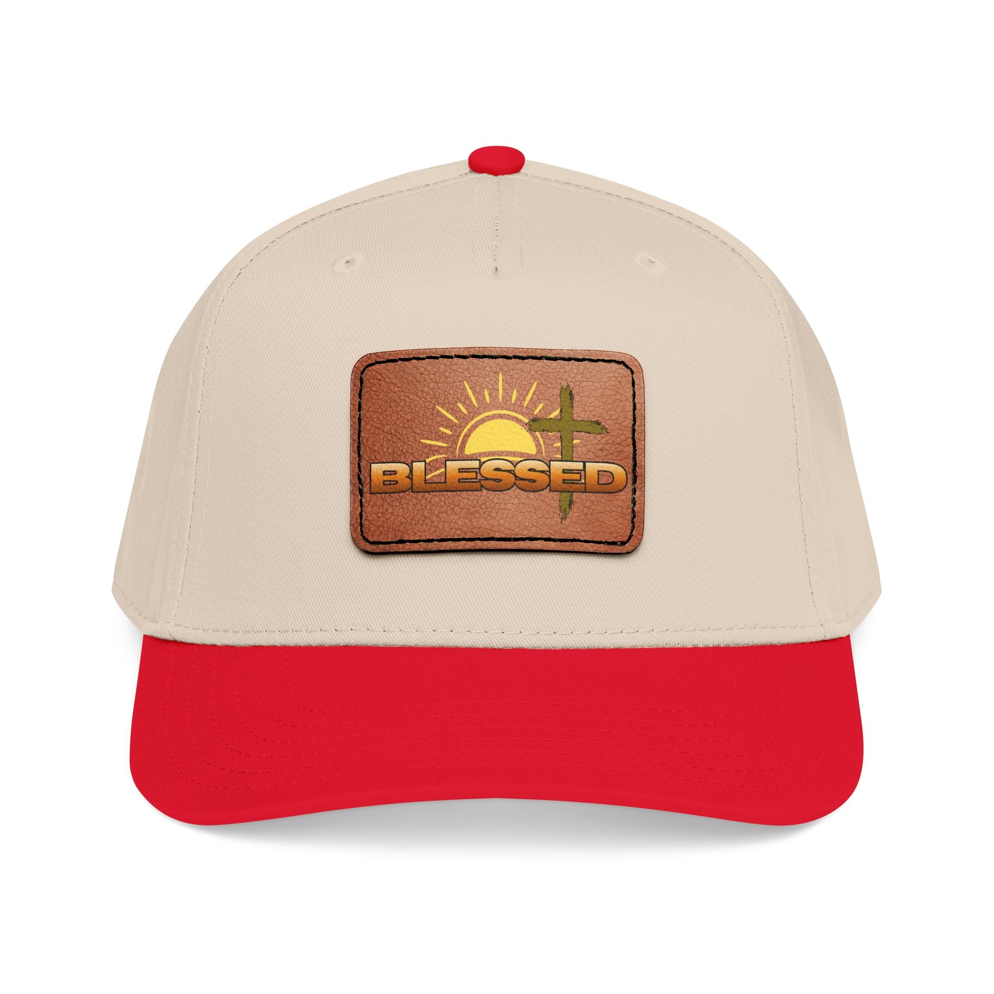 'Blessed' Sunrise Leather Patch Baseball Cap — Sunrise Cross Christian Hat