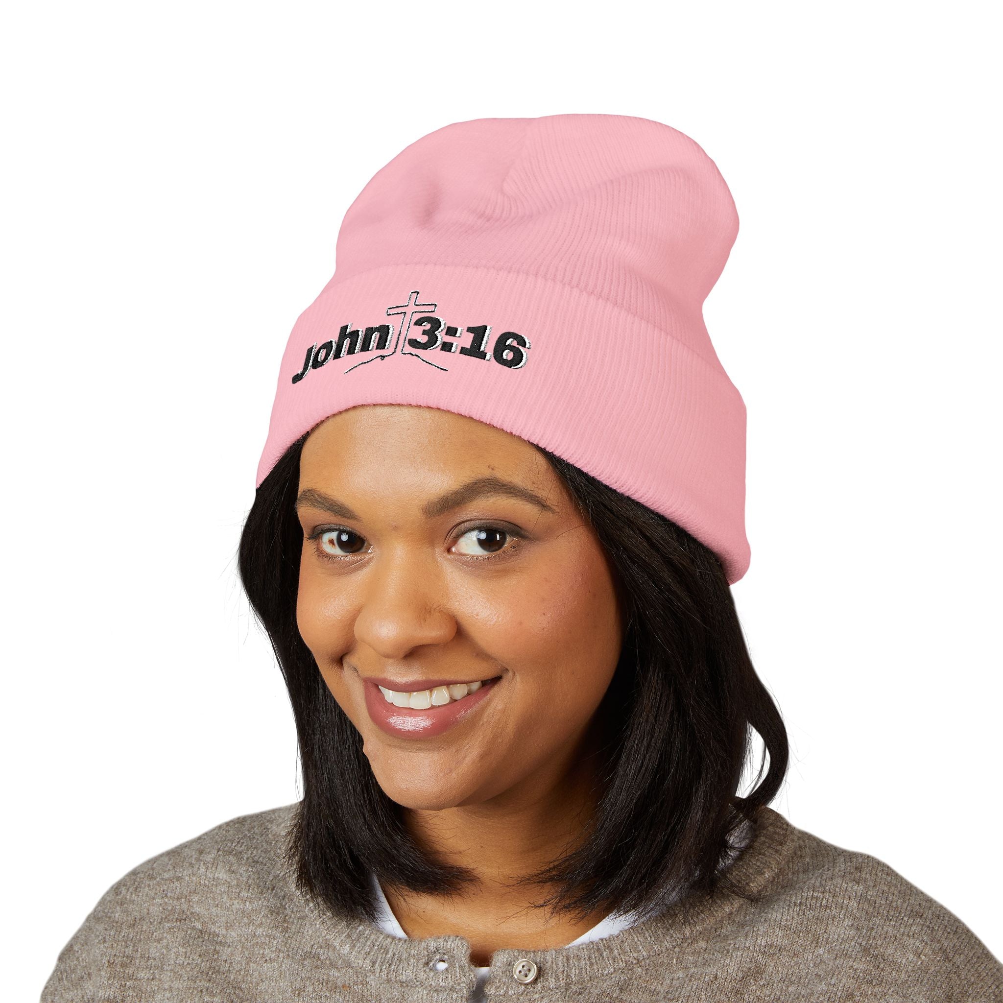 John 3:16 Embroidered Cuffed Beanie