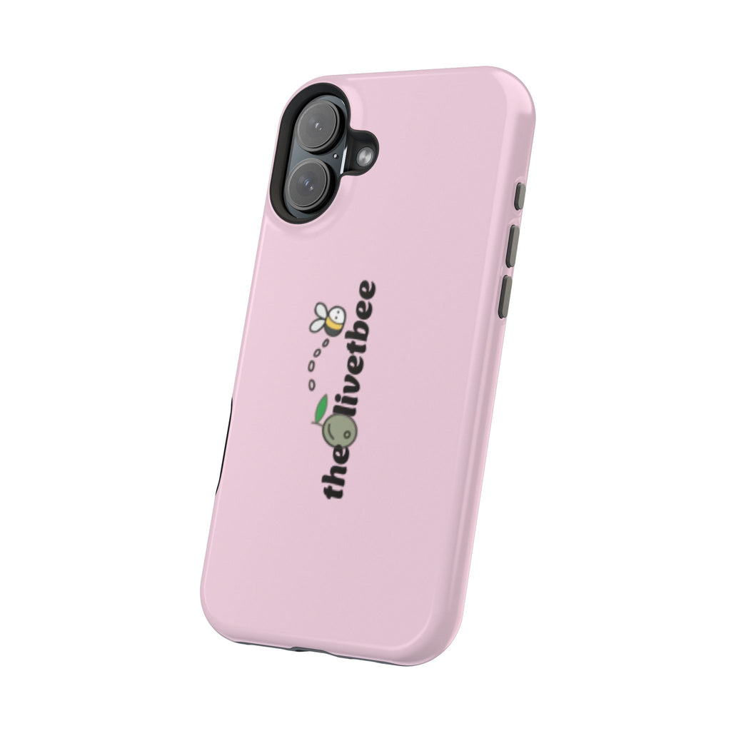 Pink Magnetic Impact-Resistant Phone Case — 'theolivetbee' , Shockproof MagSafe-Compatible Protection
