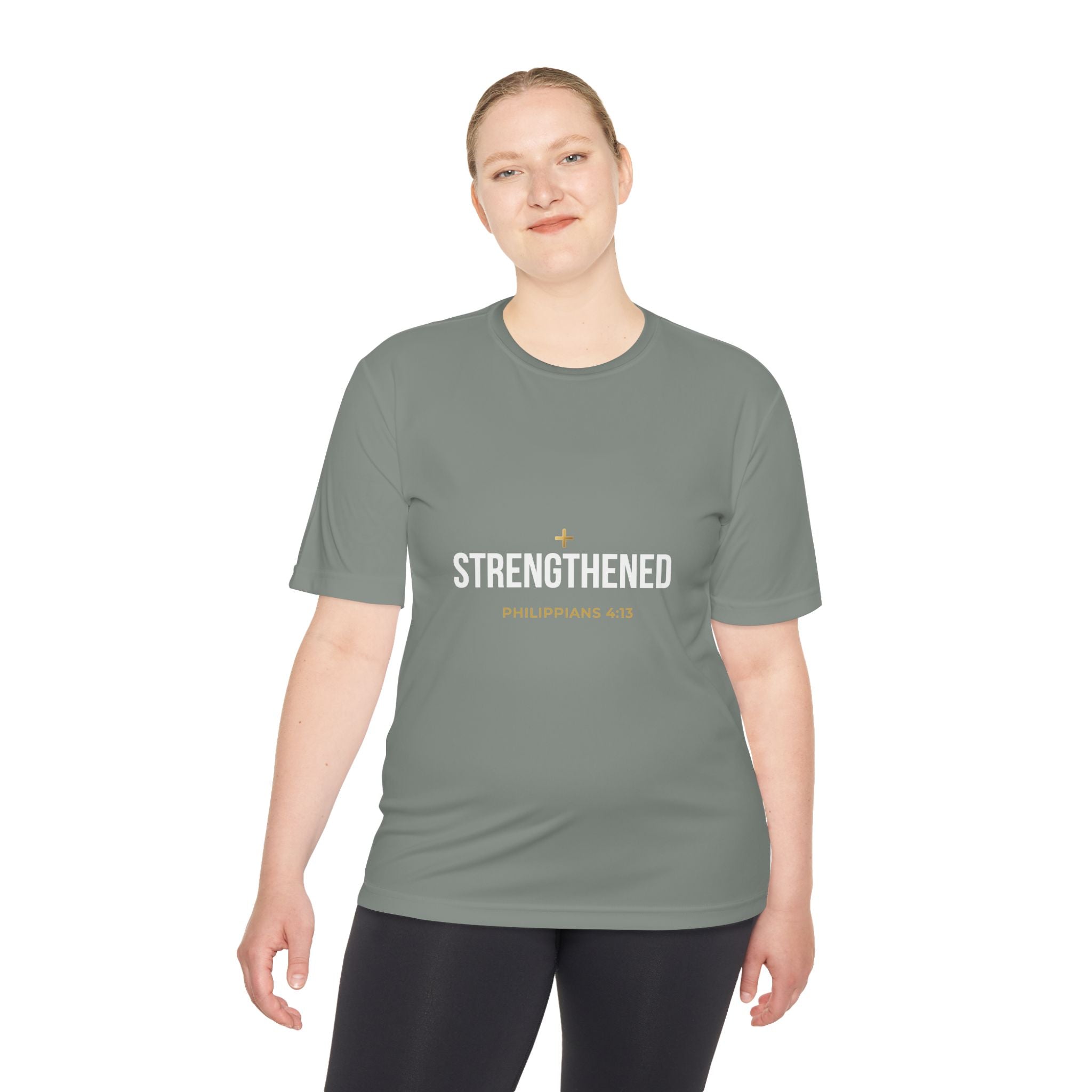 Philippians 4:13: 'Strengthen' Moisture-Wicking Tee