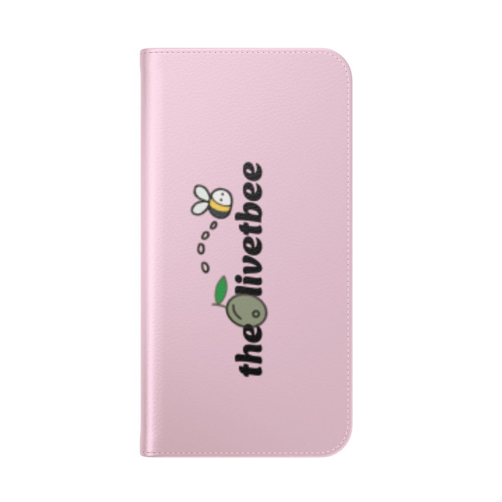 Pink Bee Logo Flip Phone Case — theOlivetbee Wallet Cover