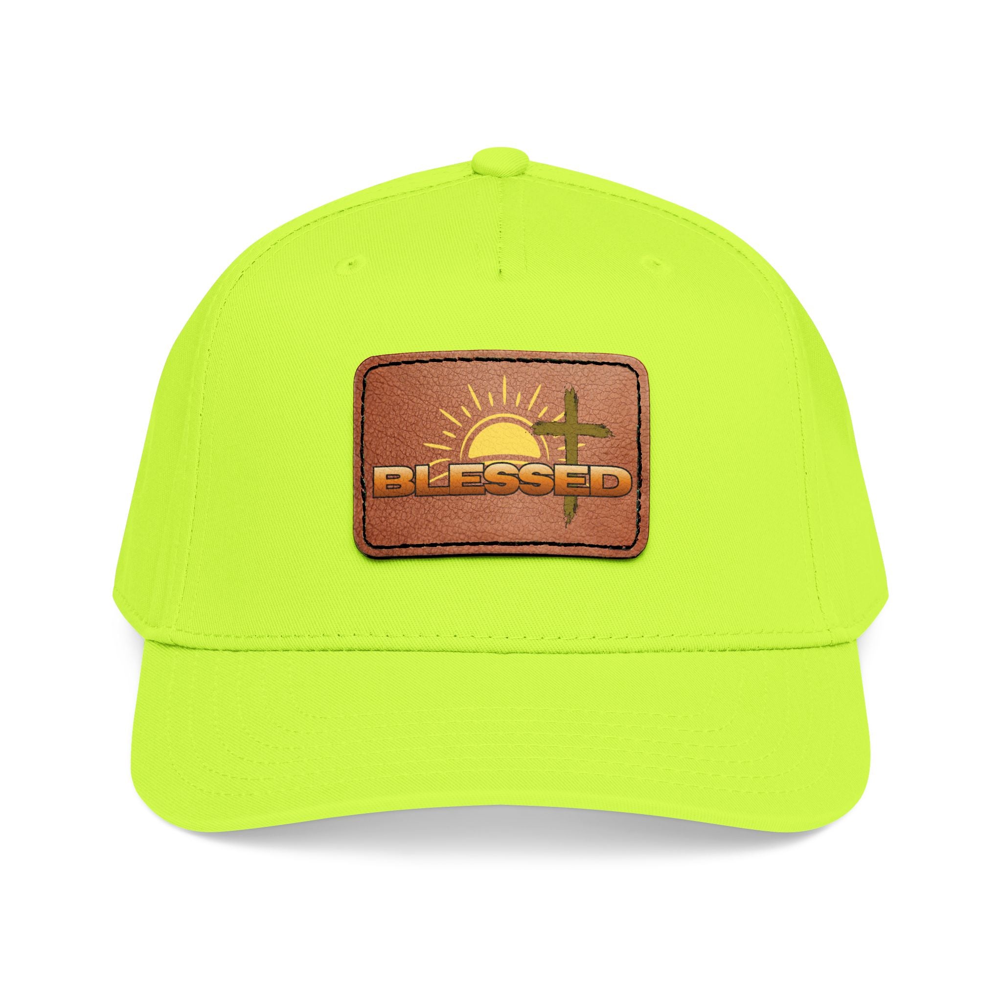 'Blessed' Sunrise Leather Patch Baseball Cap — Sunrise Cross Christian Hat