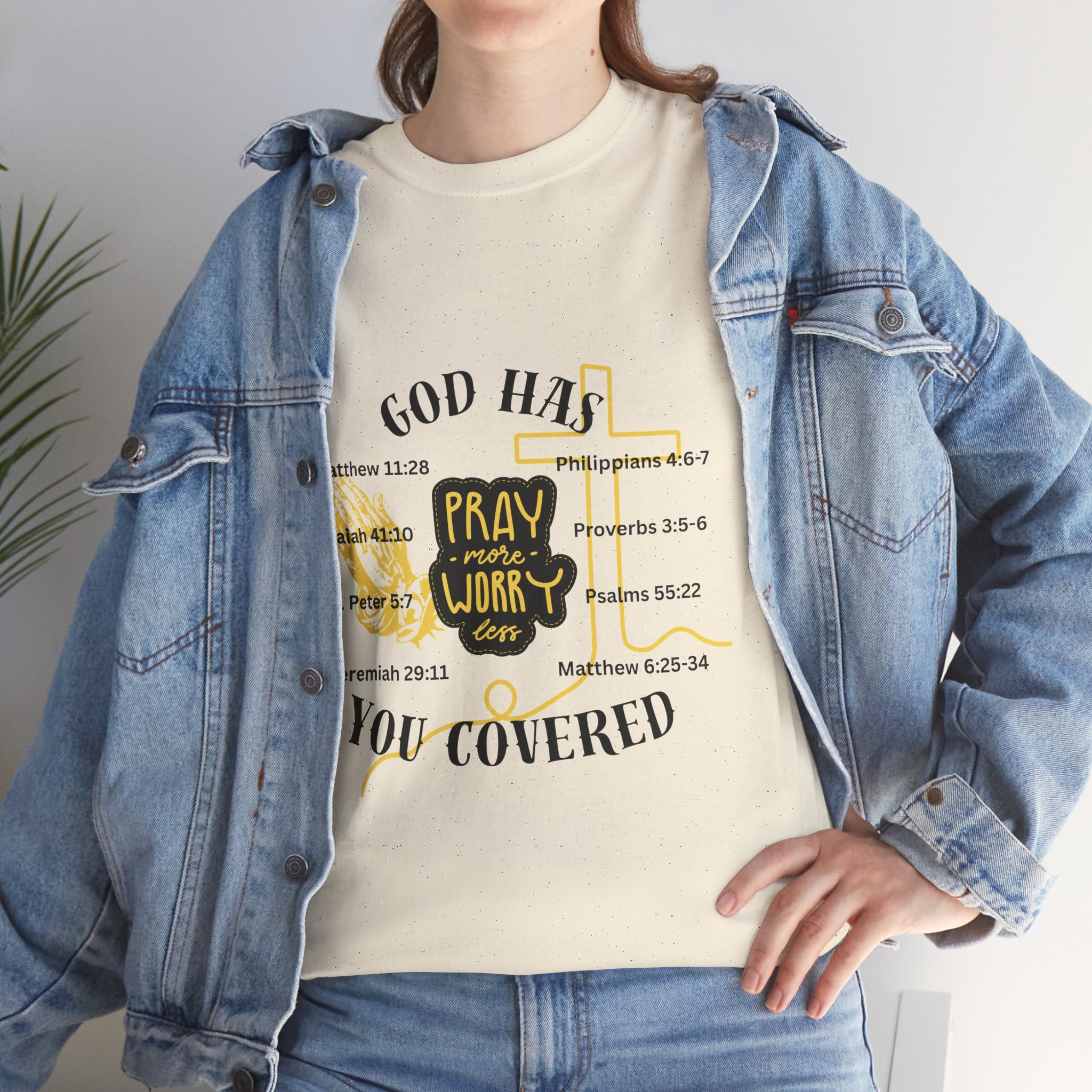 “Pray More, Worry Less” — T-Shirt