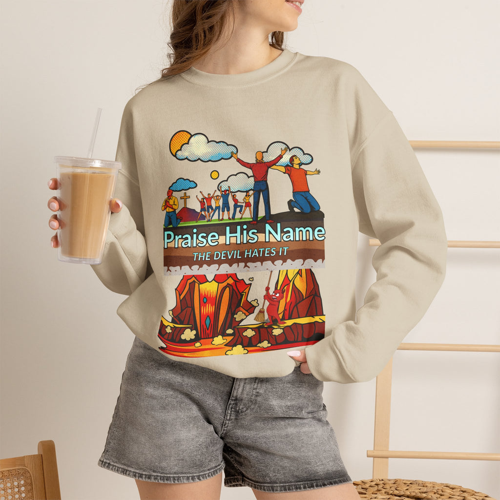 'Praise His Name' — Crewneck Sweatshirt