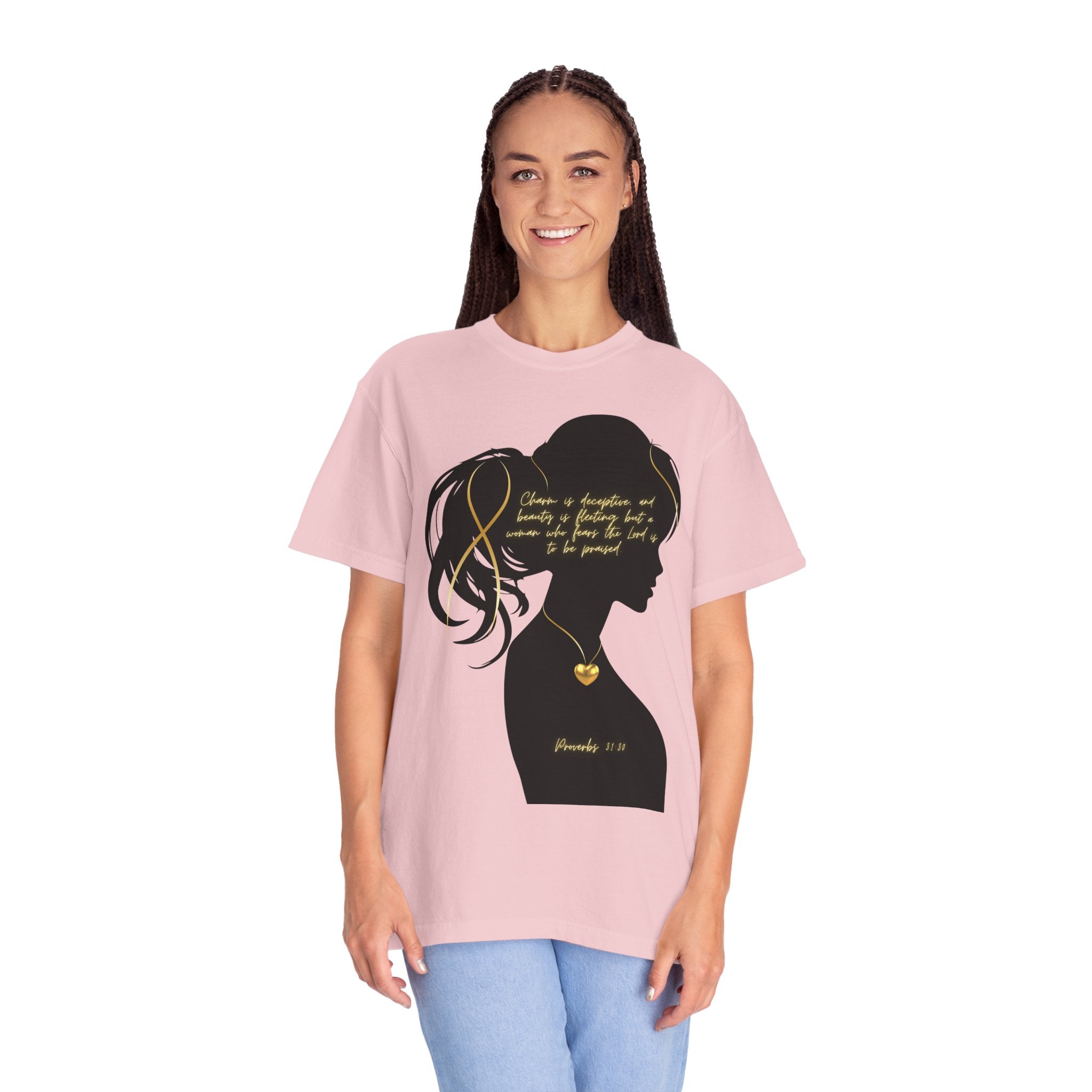 Proverbs 31:30 Gold Heart- T-Shirt