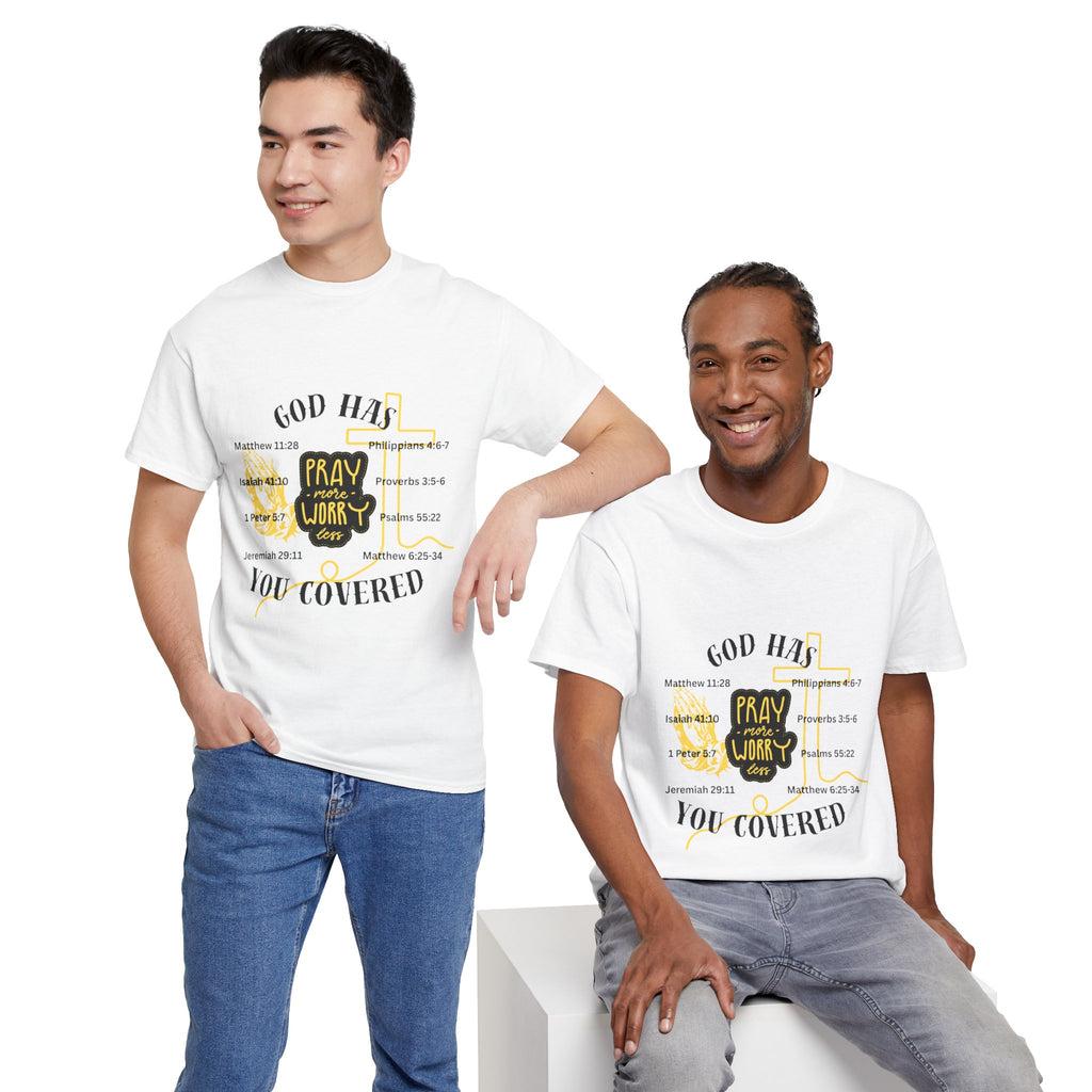 “Pray More, Worry Less” — T-Shirt