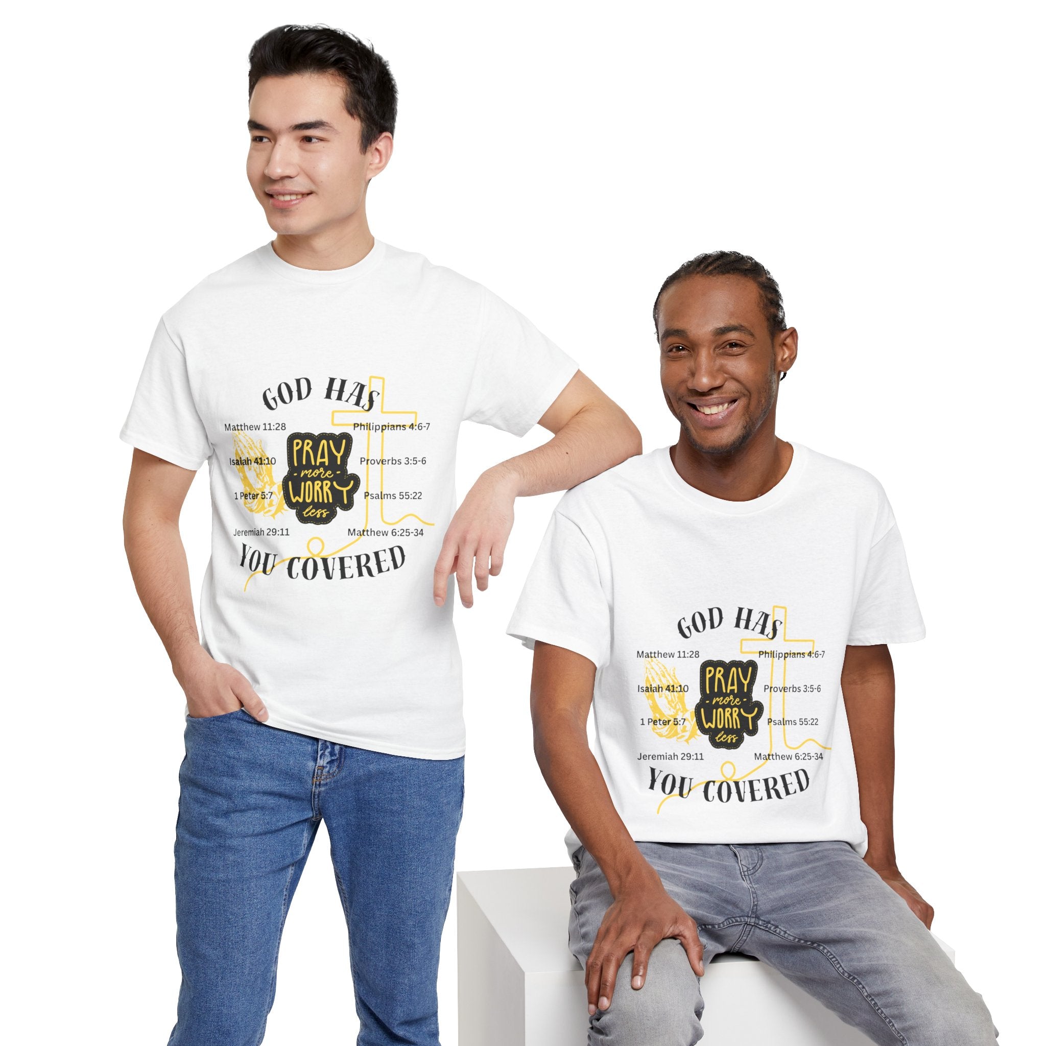 “Pray More, Worry Less” — T-Shirt