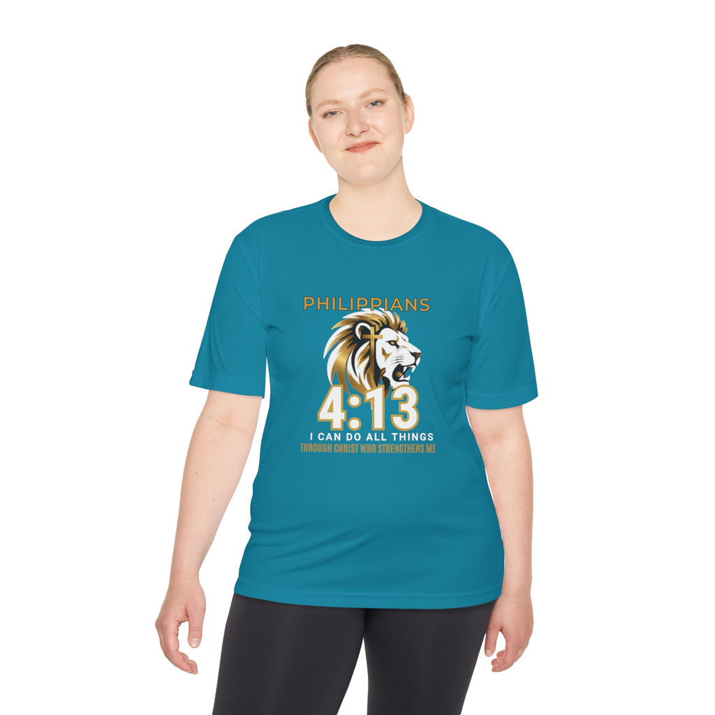 Philippians 4:13: "I Can Do All Things" — Moisture Wicking T-Shirt