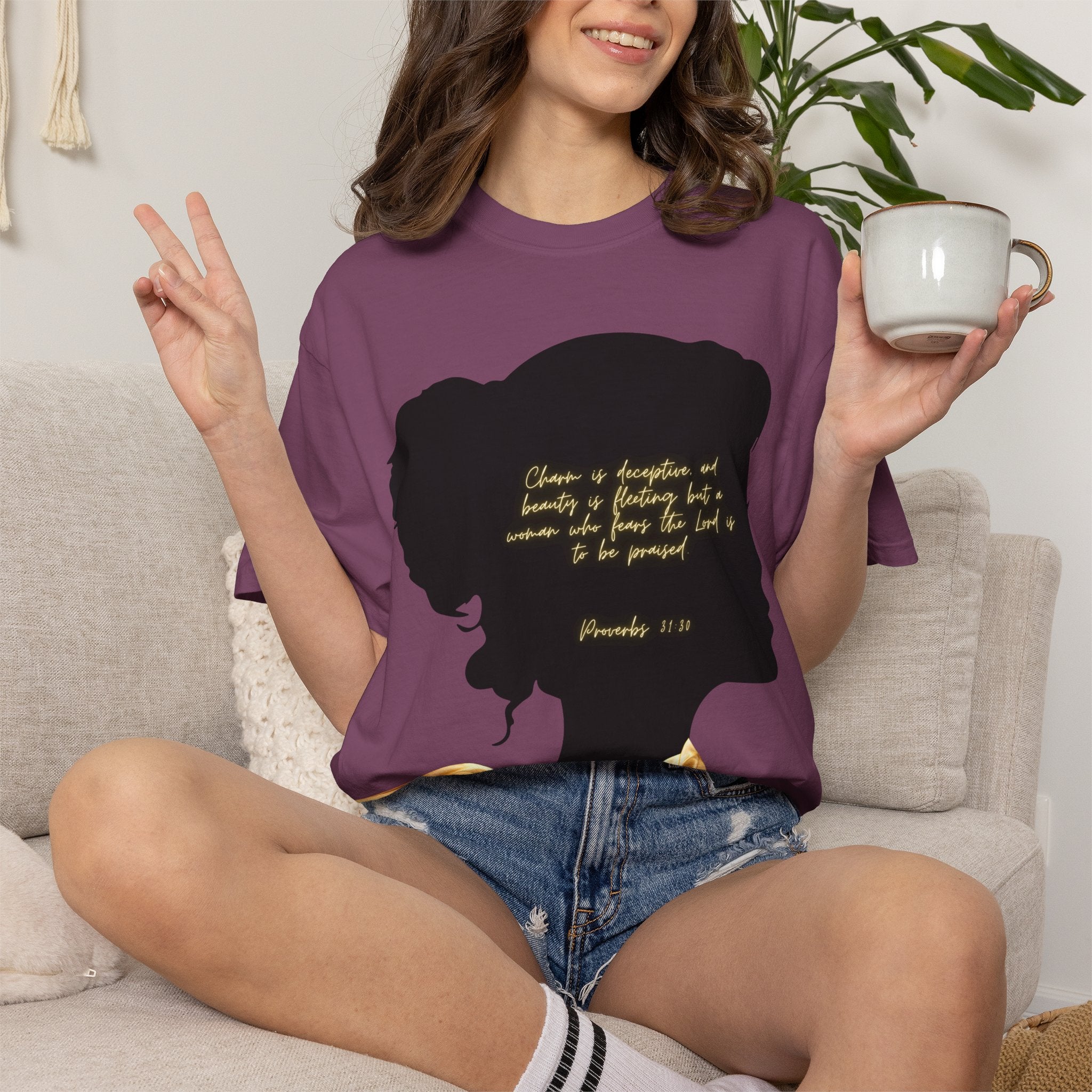 Proverbs 31:30 Gold Scarf - T-Shirt