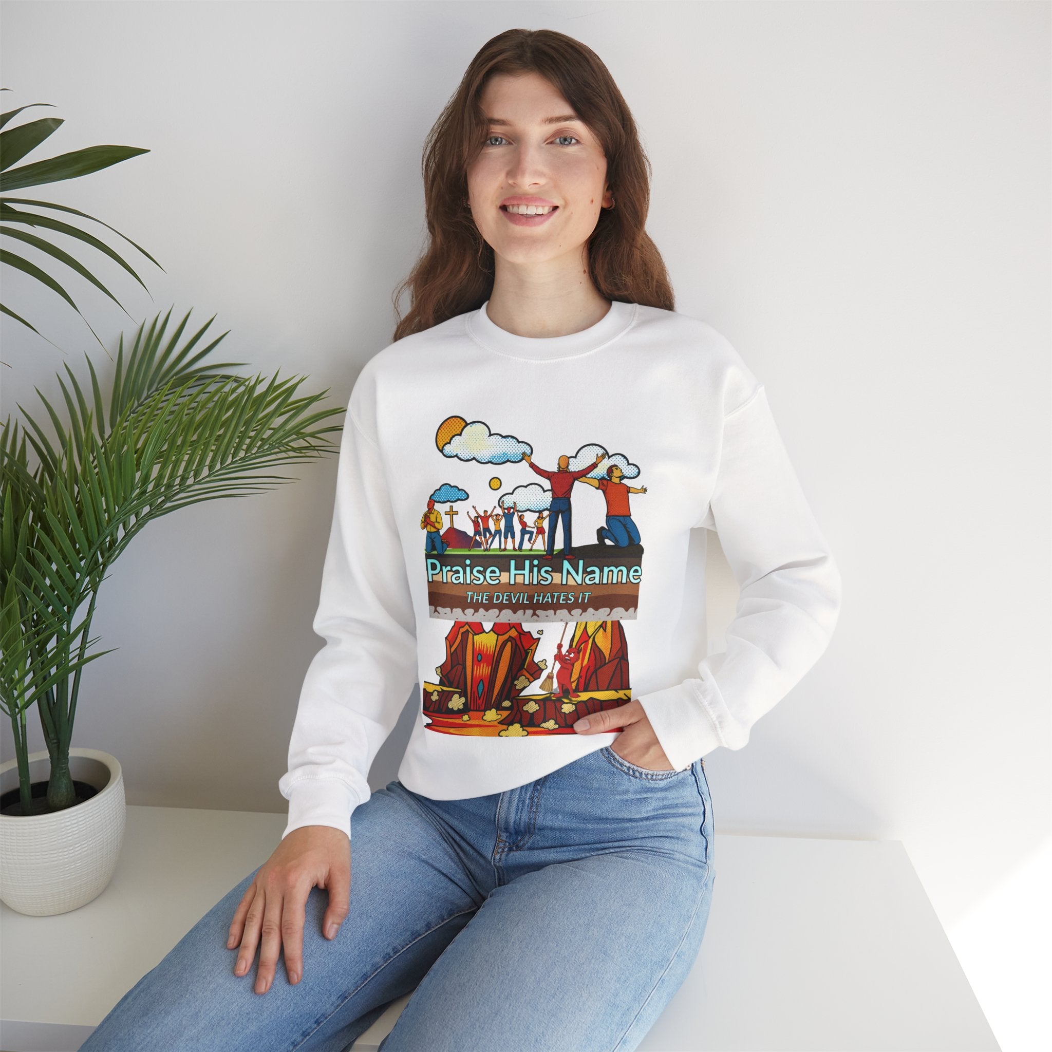 'Praise His Name' — Crewneck Sweatshirt