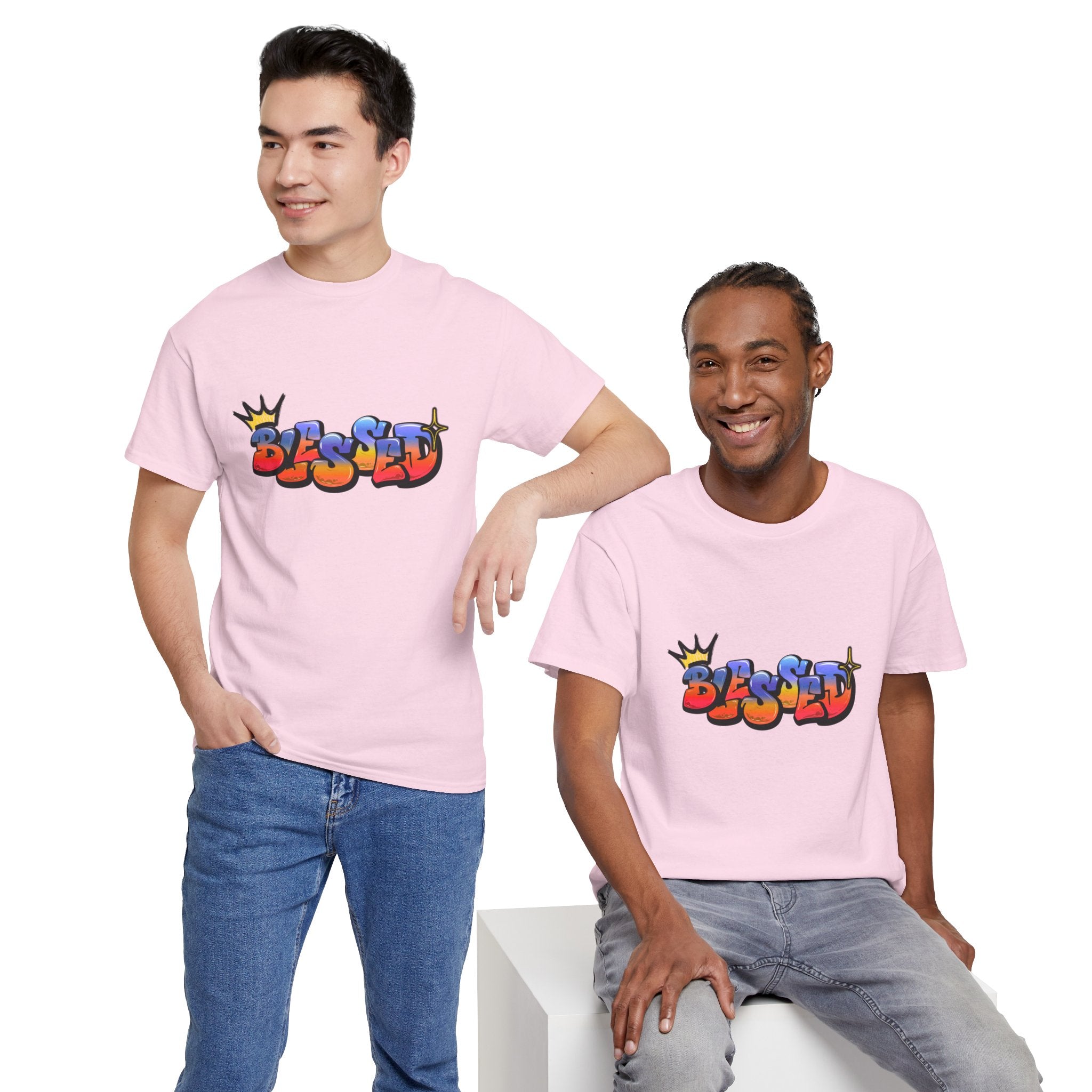 'Blessed' Crown Graffiti Tee