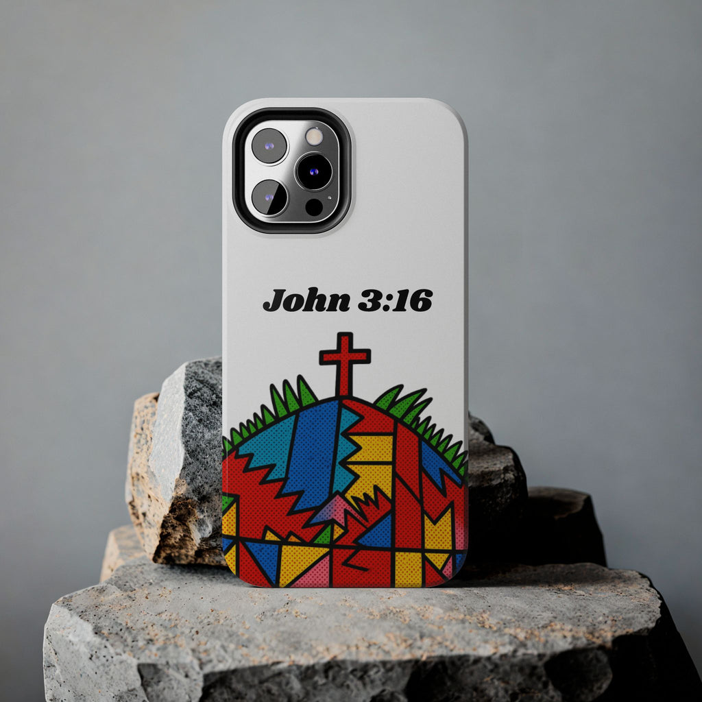 John 3:16 Christian Phone Case — Tough Religious Bible Verse Design