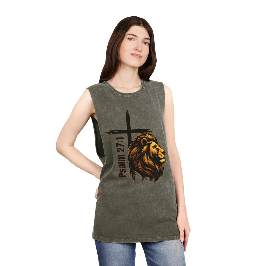 Psalm 27:1: "Whom Shall I Fear?" — Stonewash Tank Top