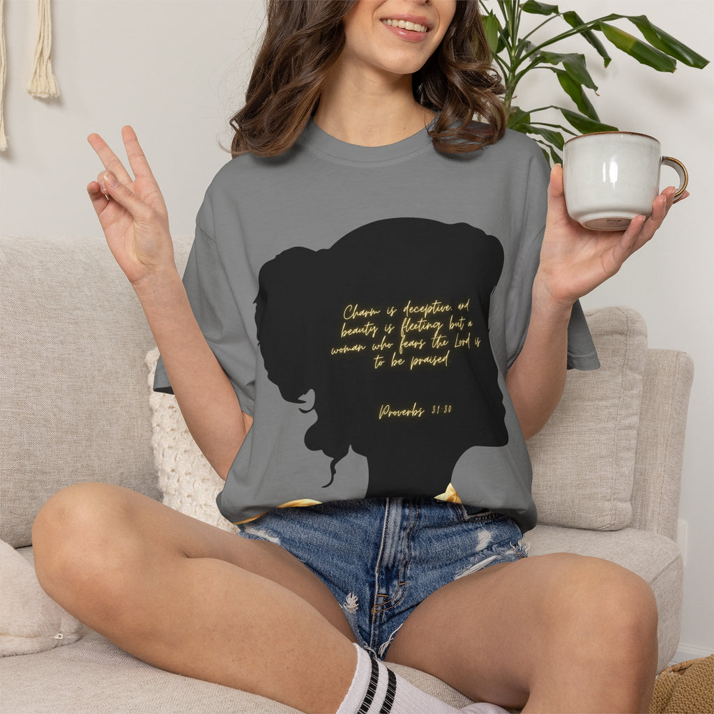 Proverbs 31:30 Gold Scarf - T-Shirt