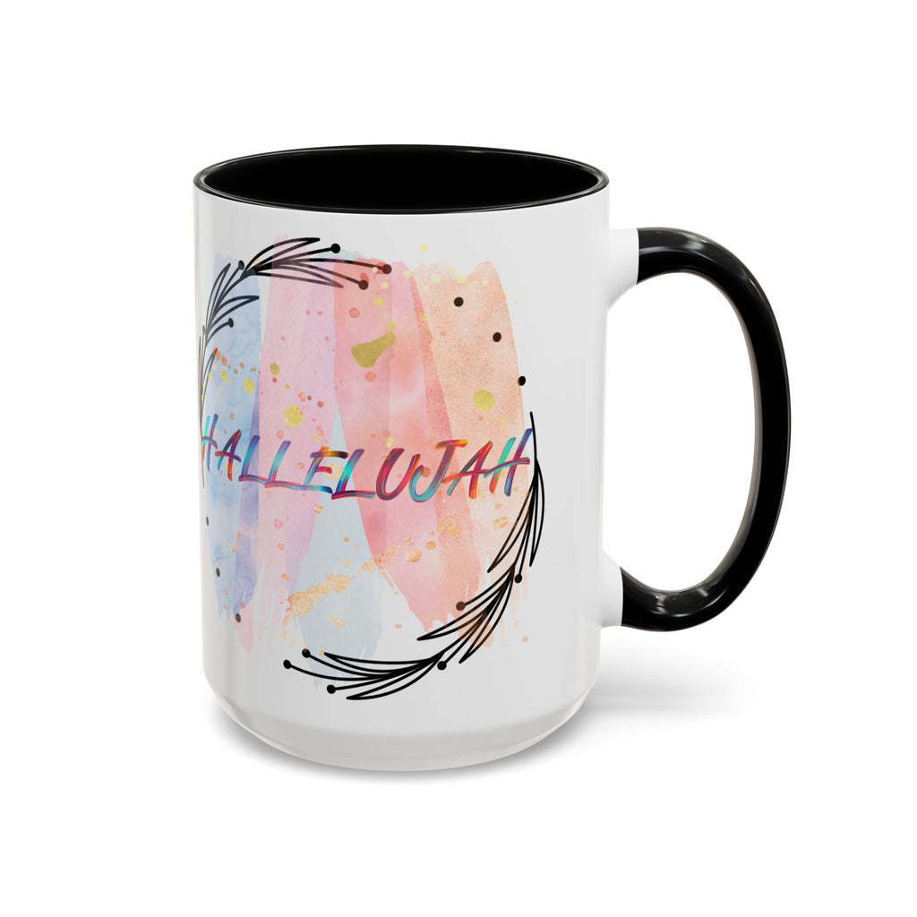 'Hallelujah'  —  Watercolor Accent Coffee Mug (11/15oz)
