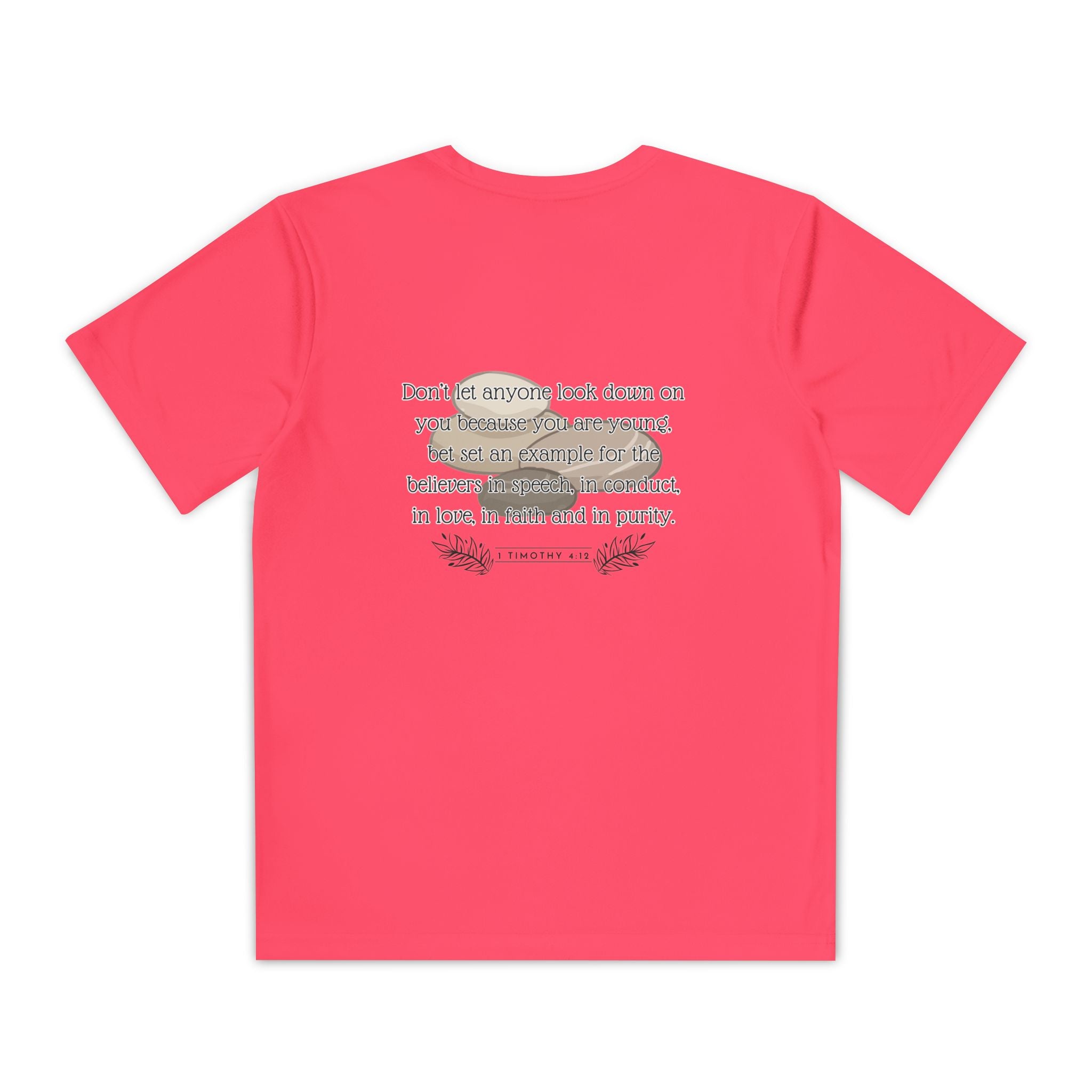 1 Timothy 4:12: 'Small But Mighty' Stones Youth Competitor Tee