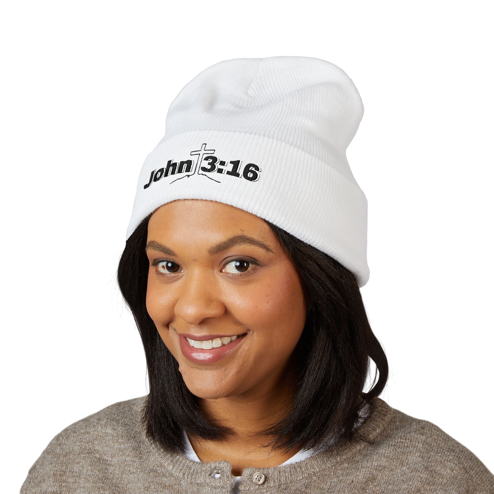 John 3:16 Embroidered Cuffed Beanie