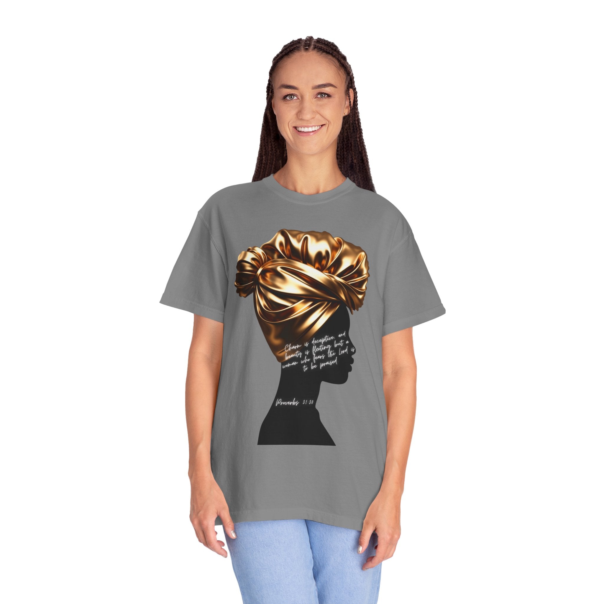 Proverbs 31:30 Gold Headwrap- T-Shirt