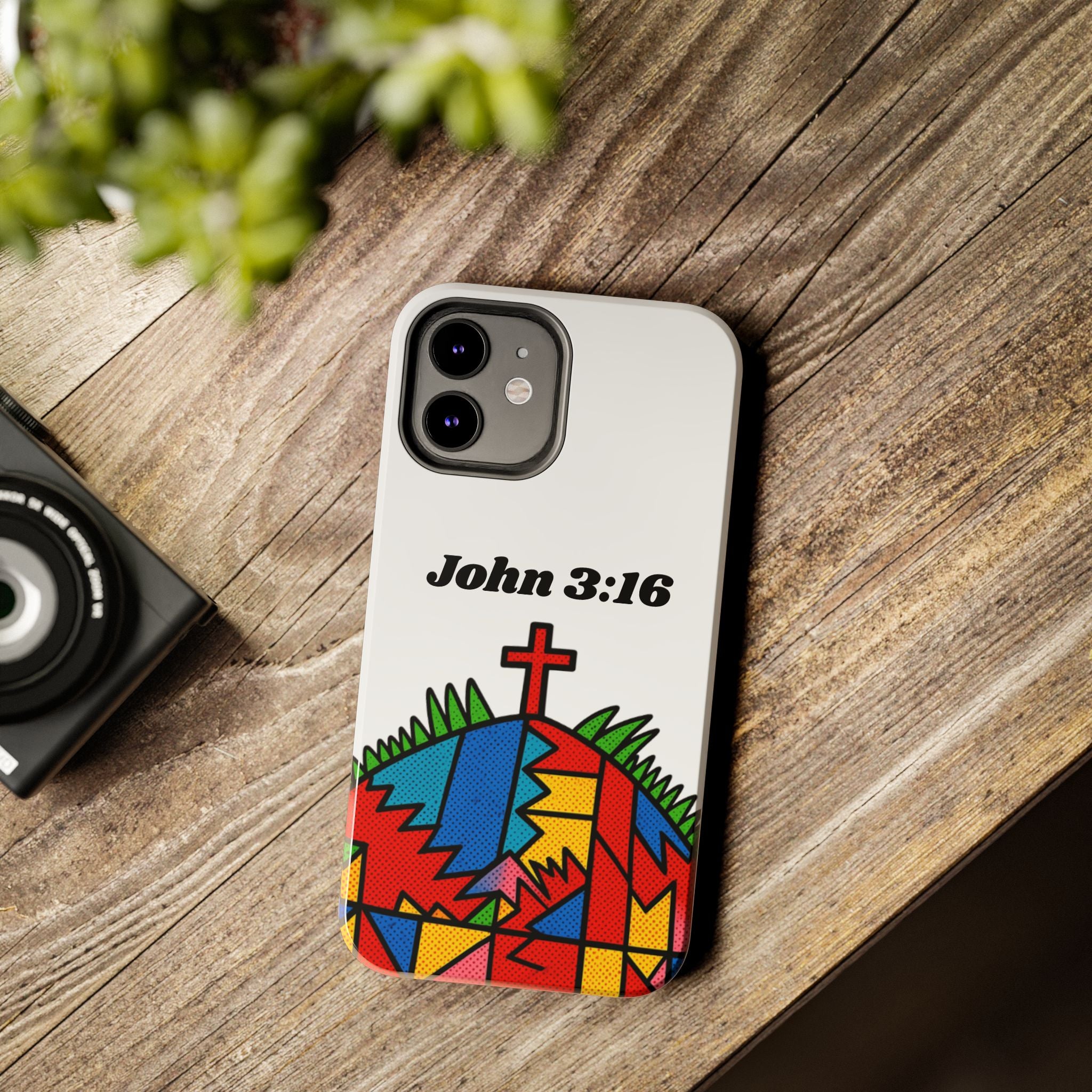 John 3:16 Christian Phone Case — Tough Religious Bible Verse Design