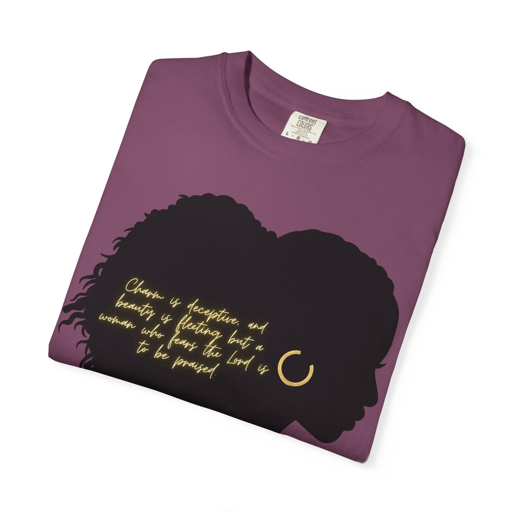 Proverbs 31:30 Gold Earring - T-Shirt