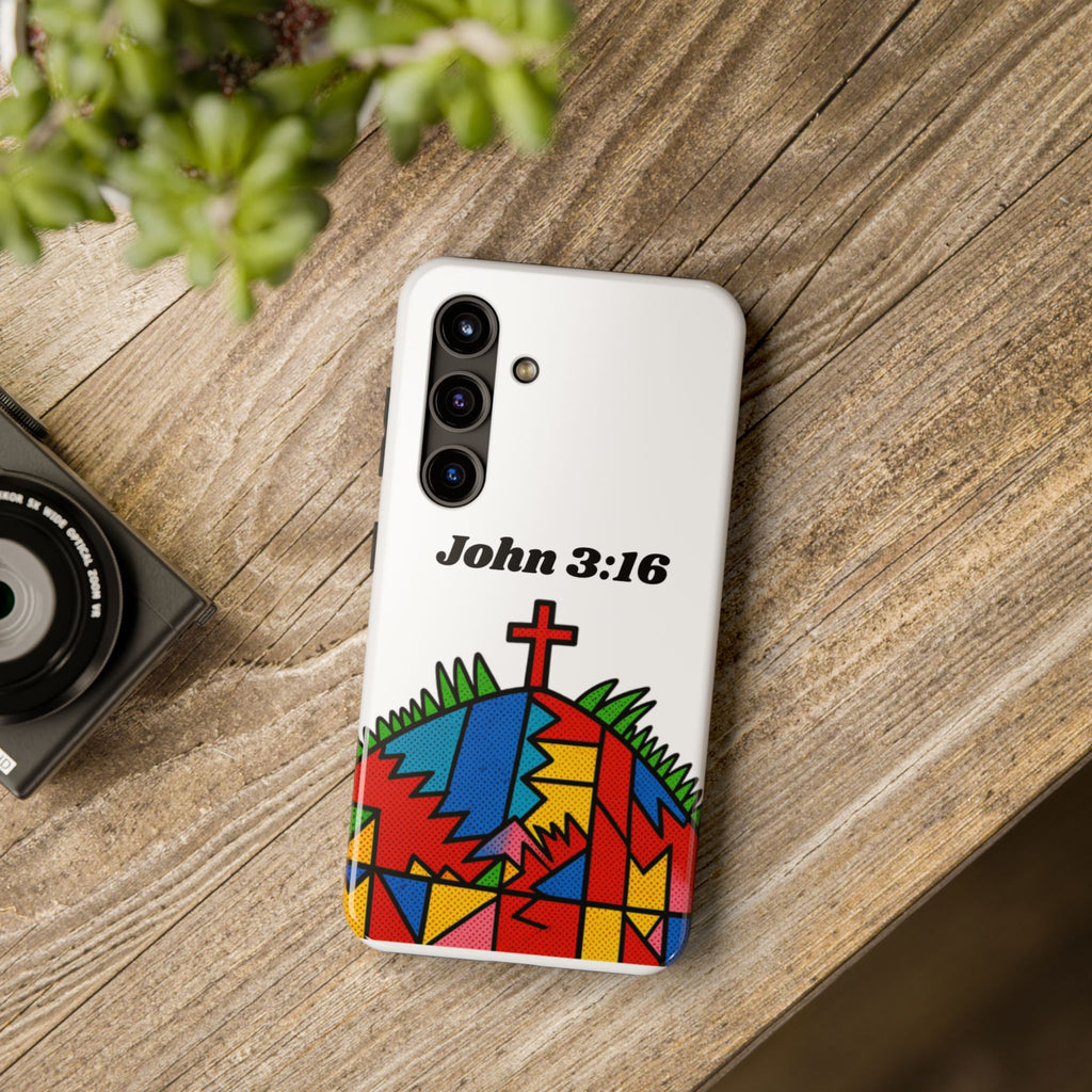 John 3:16 Christian Phone Case — Tough Religious Bible Verse Design