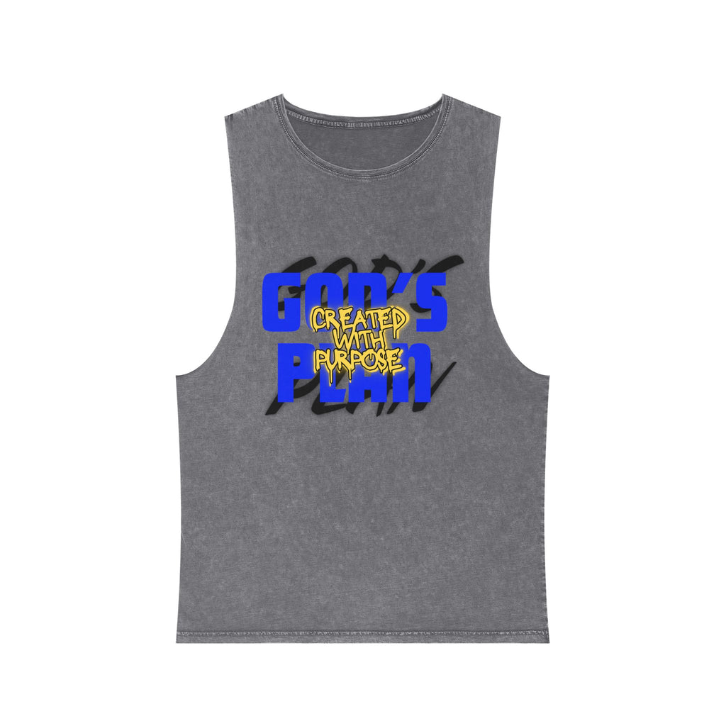 "Created With Purpose" — Graphic Stonewash Muscle Tee