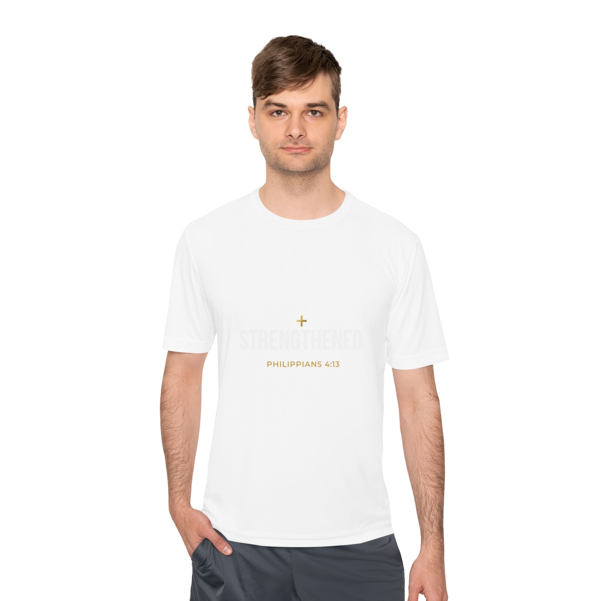 Philippians 4:13: 'Strengthen' Moisture-Wicking Tee