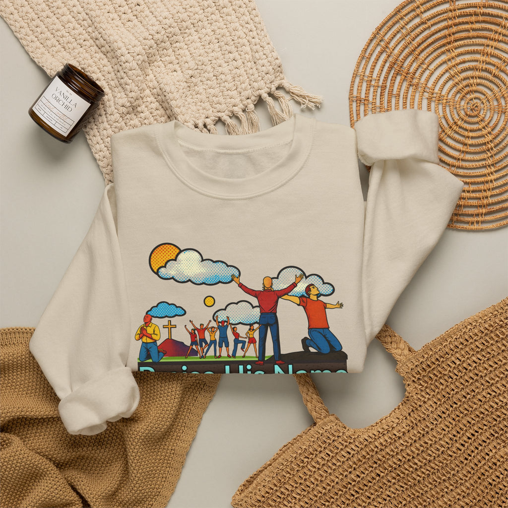 'Praise His Name' — Crewneck Sweatshirt