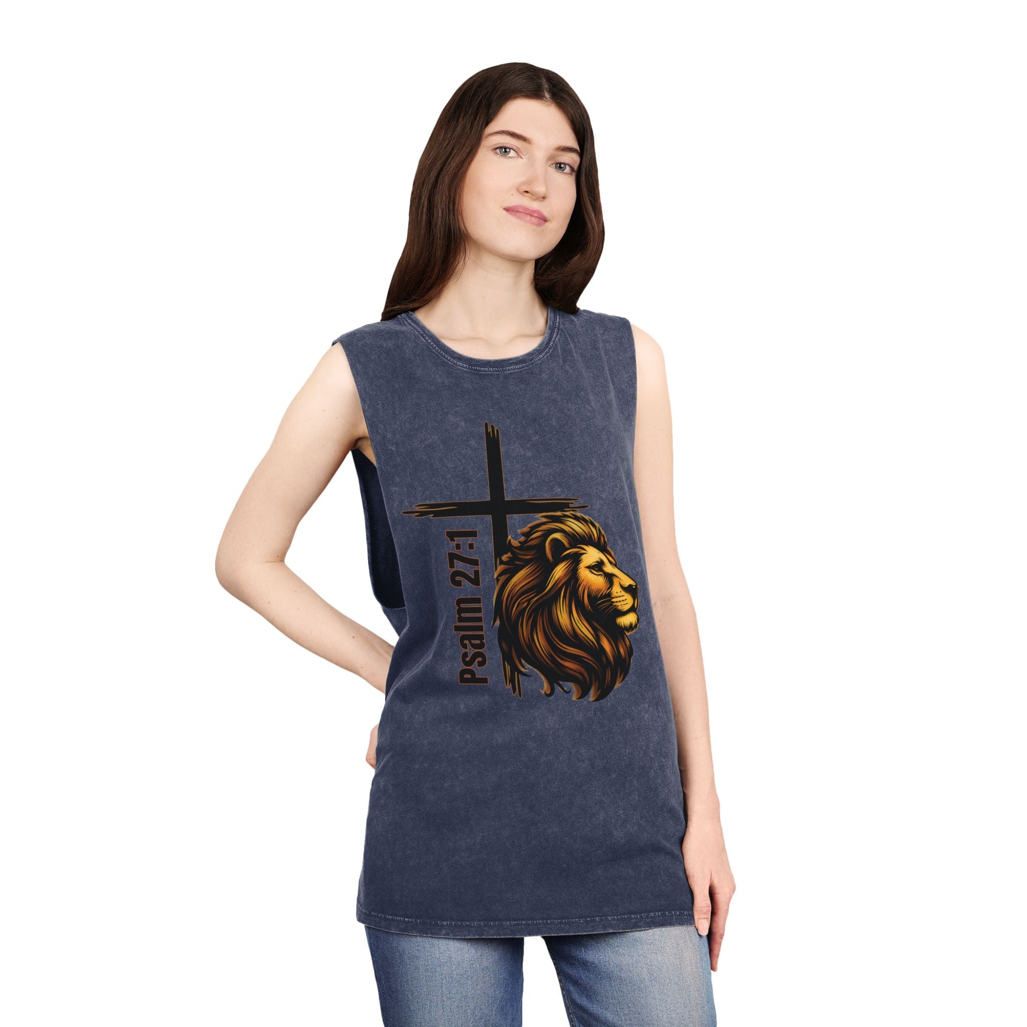 Psalm 27:1: "Whom Shall I Fear?" — Stonewash Tank Top