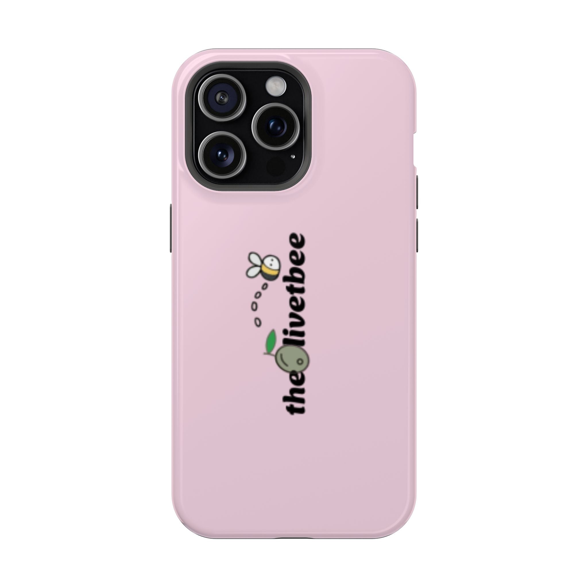 Pink Magnetic Impact-Resistant Phone Case — 'theolivetbee' , Shockproof MagSafe-Compatible Protection