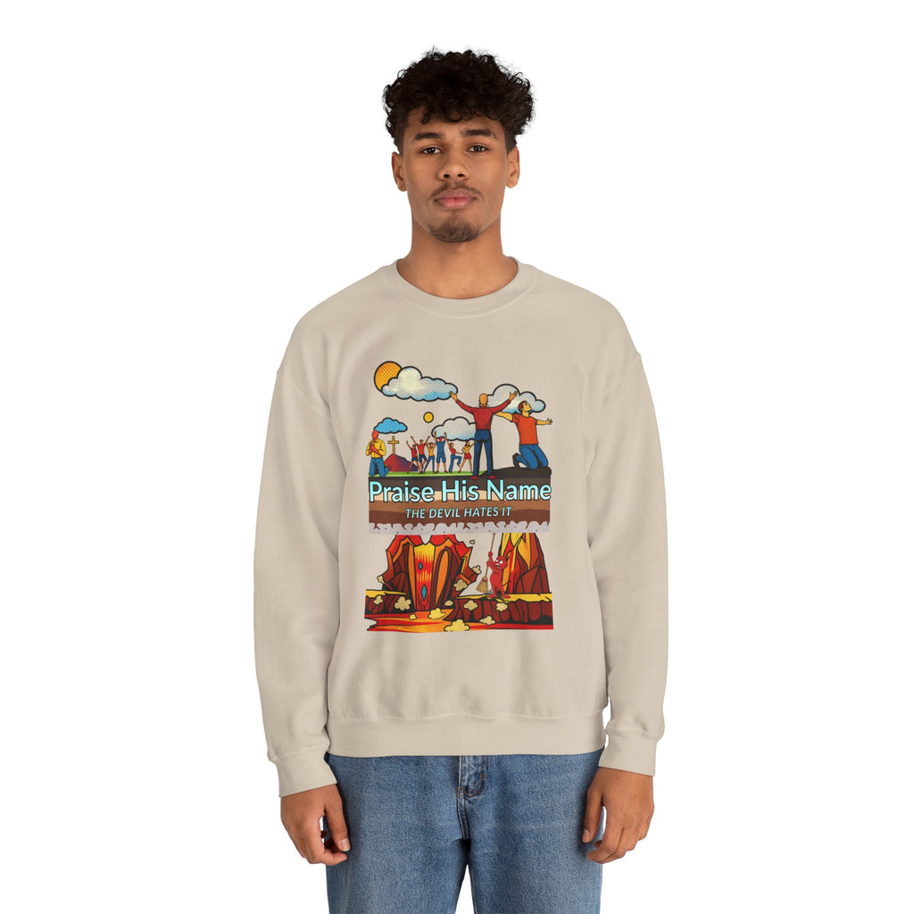 'Praise His Name' — Crewneck Sweatshirt
