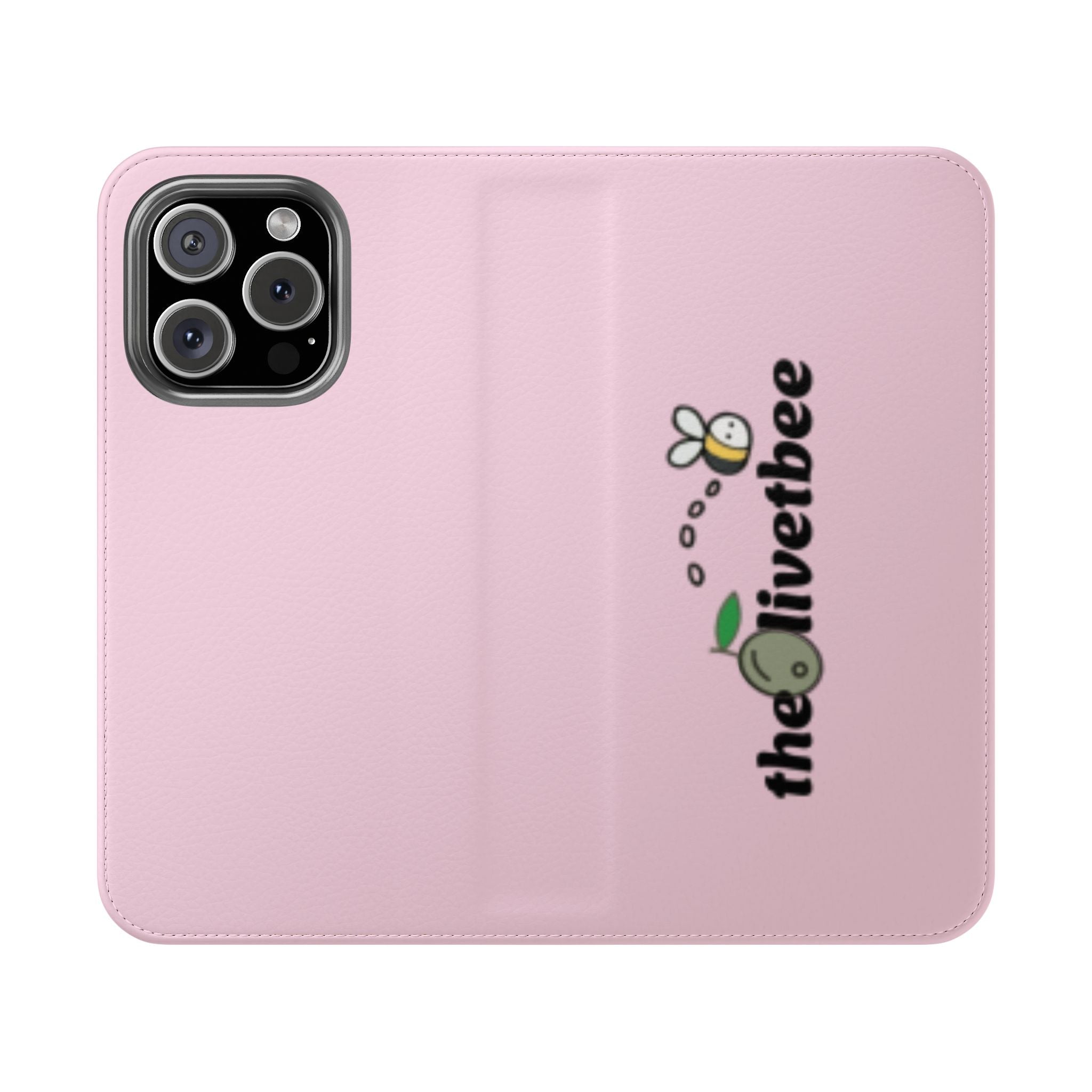 Pink Bee Logo Flip Phone Case — theOlivetbee Wallet Cover
