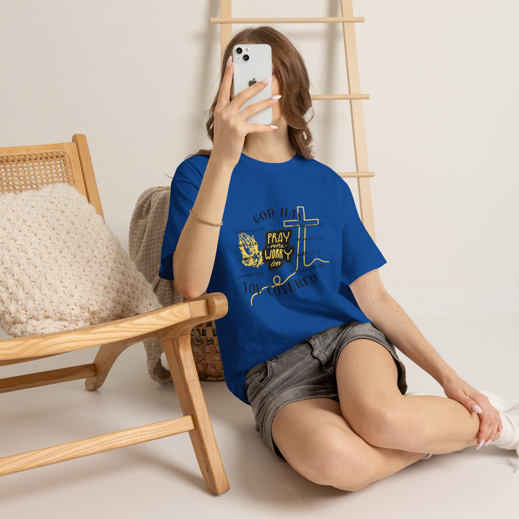 “Pray More, Worry Less” — T-Shirt