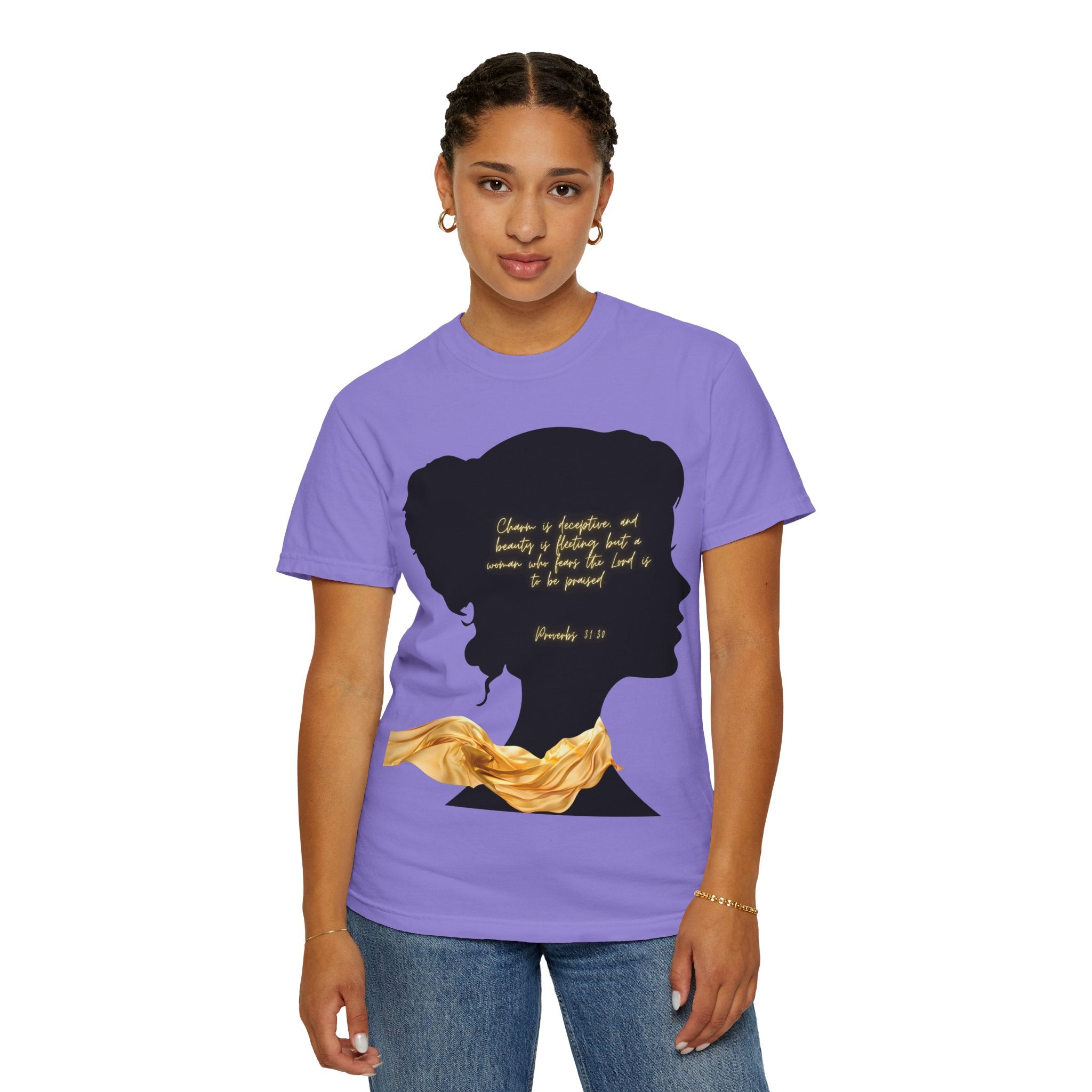 Proverbs 31:30 Gold Scarf - T-Shirt