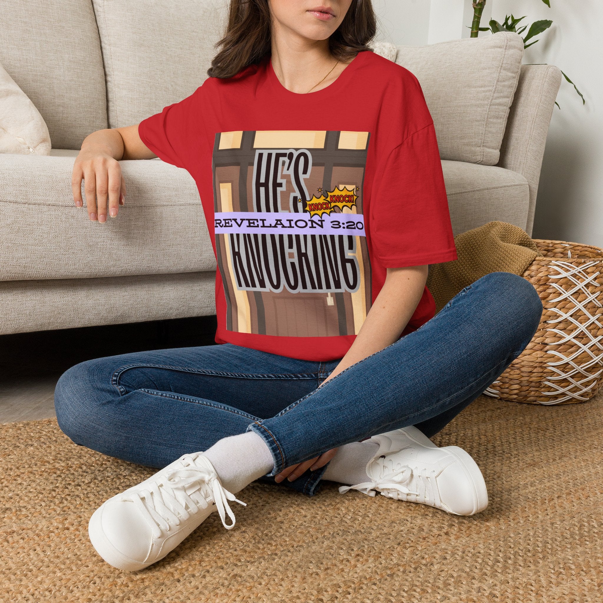 “He’s Knocking” Revelation 3:20 — Graphic T‑Shirt