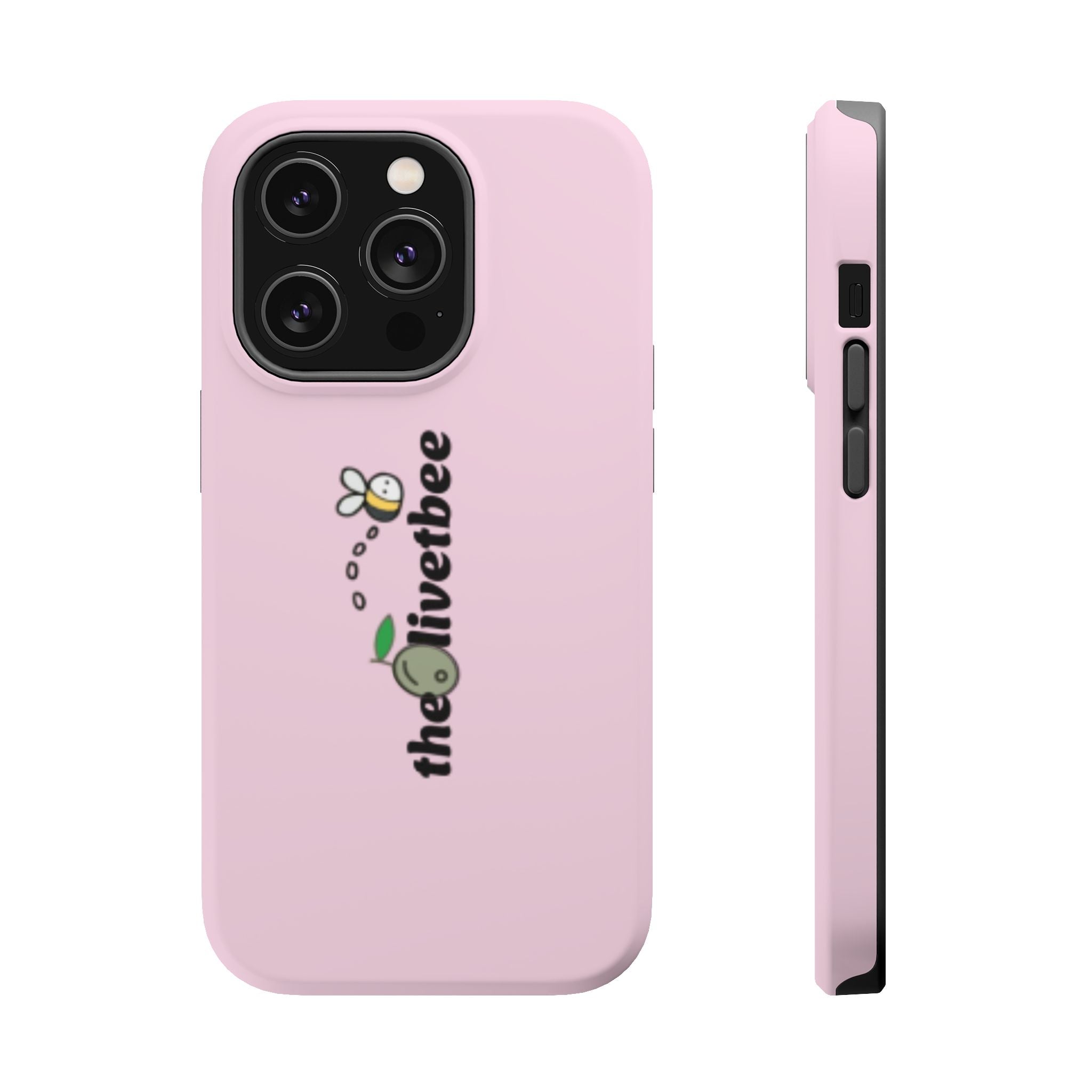 Pink Magnetic Impact-Resistant Phone Case — 'theolivetbee' , Shockproof MagSafe-Compatible Protection