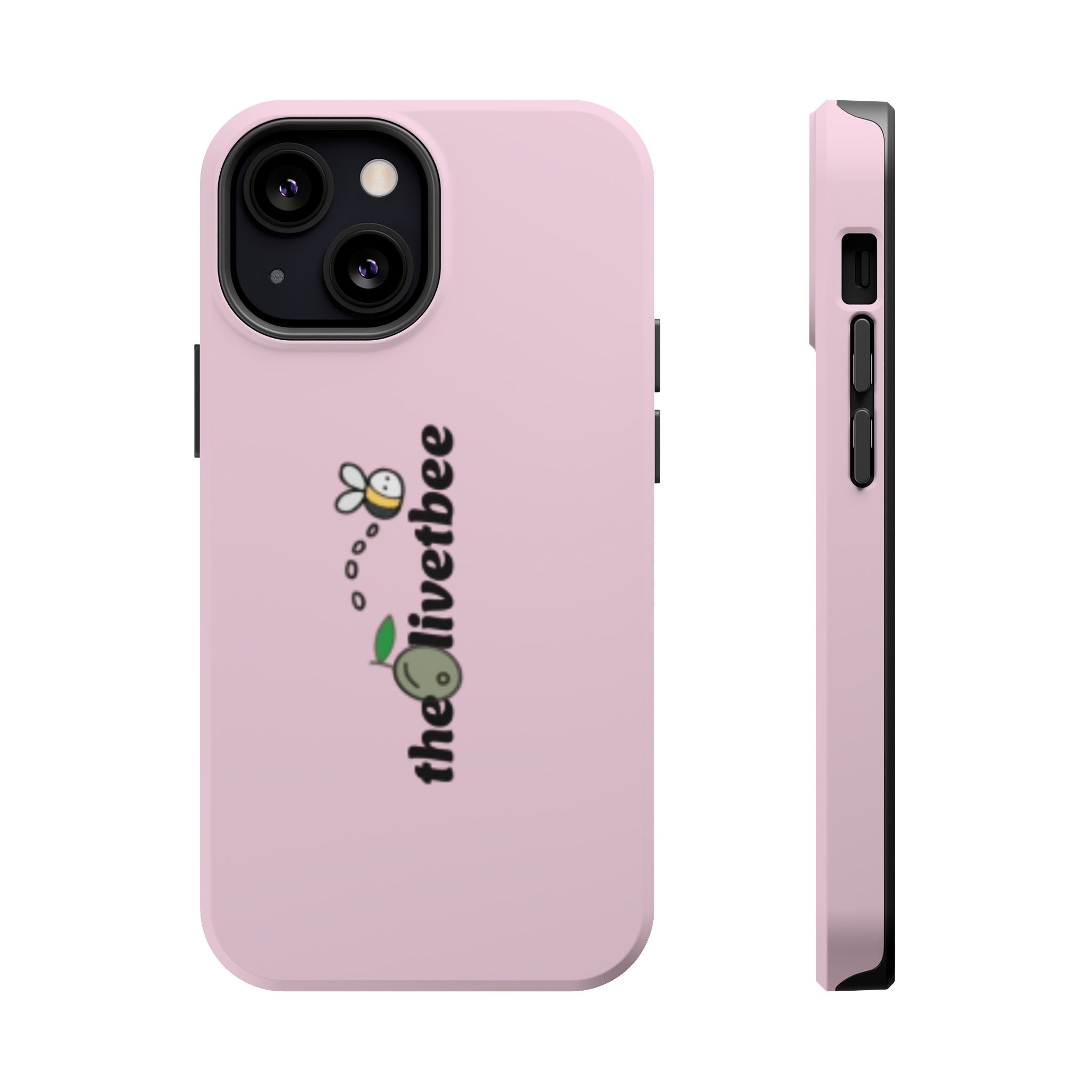 Pink Magnetic Impact-Resistant Phone Case — 'theolivetbee' , Shockproof MagSafe-Compatible Protection