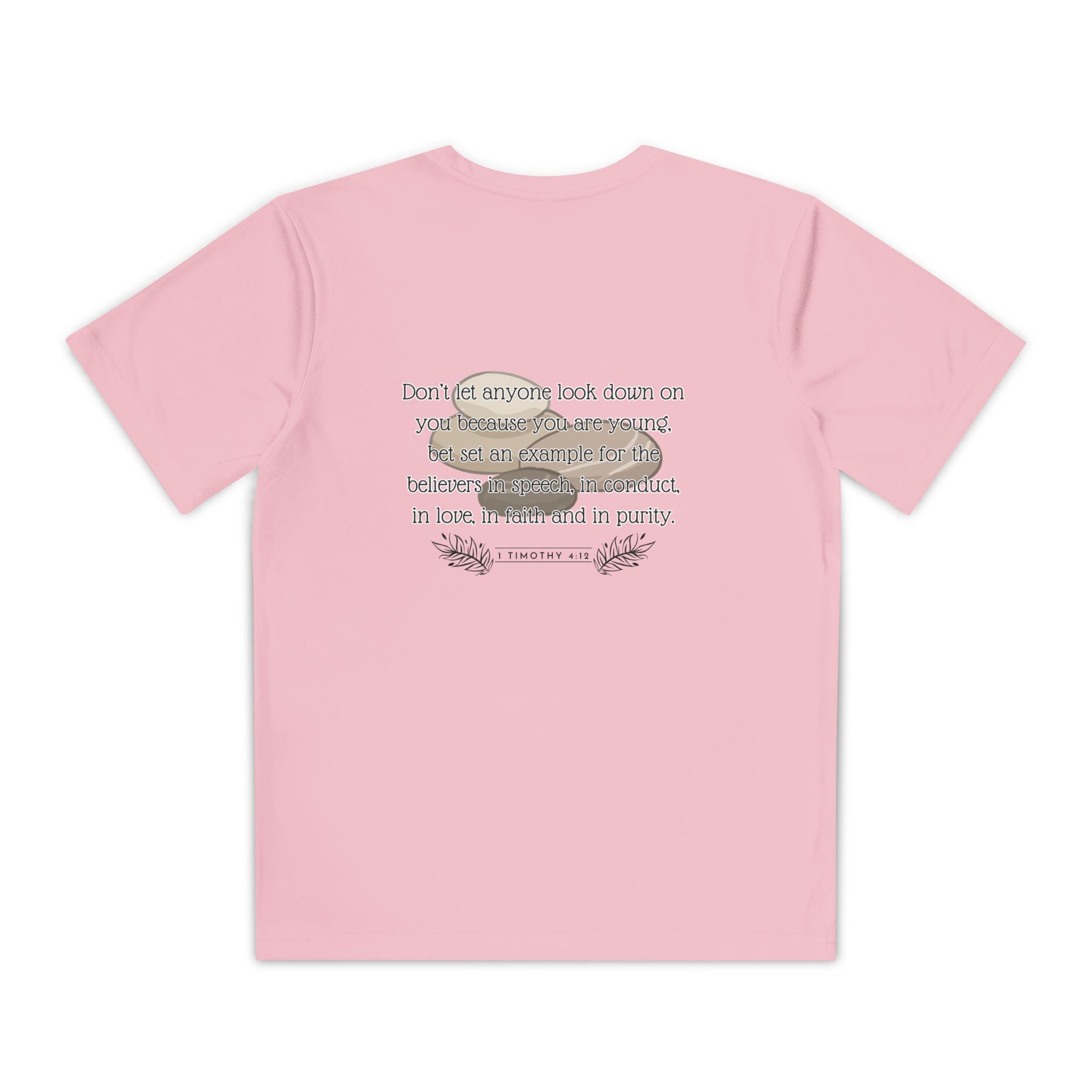 1 Timothy 4:12: 'Small But Mighty' Stones Youth Competitor Tee