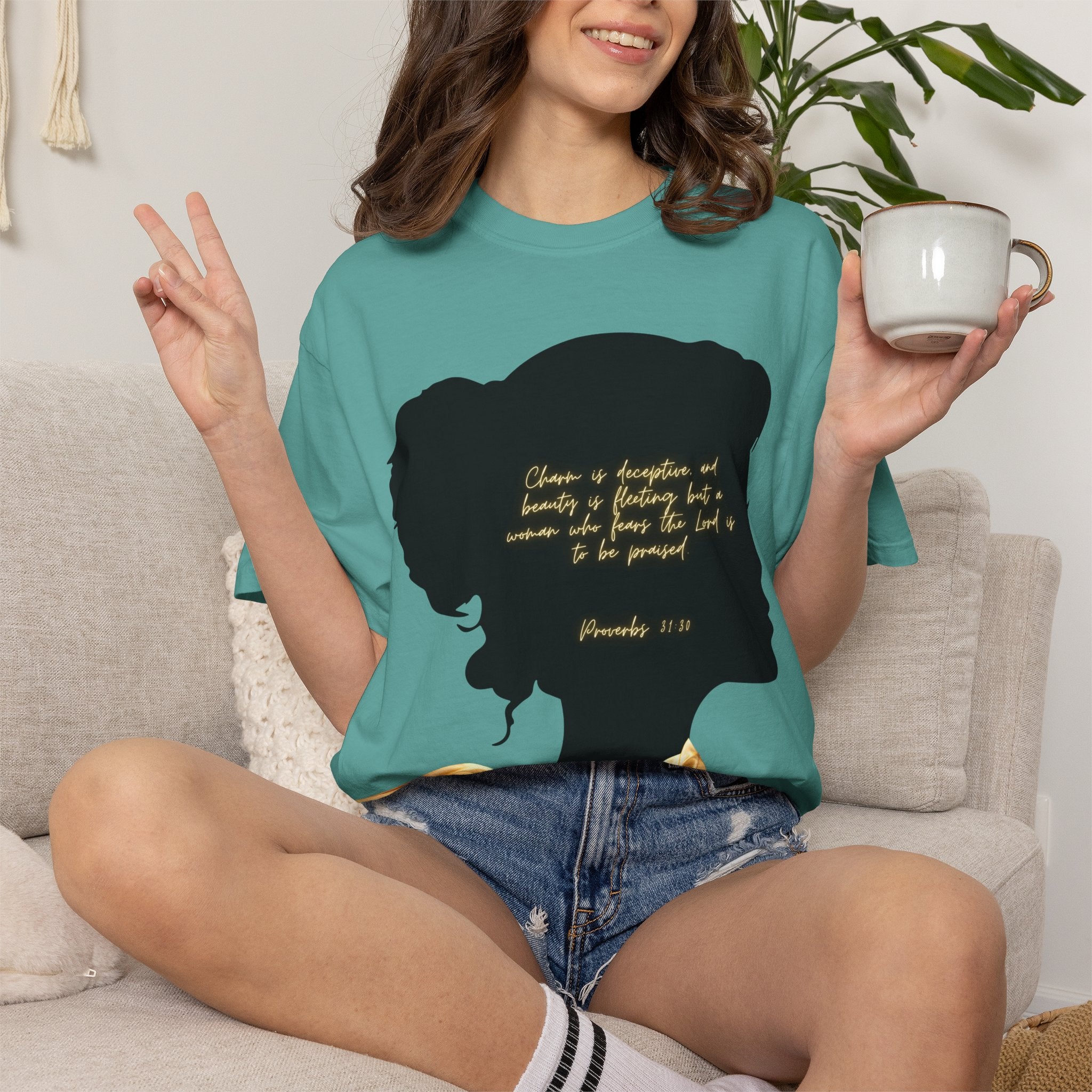 Proverbs 31:30 Gold Scarf - T-Shirt