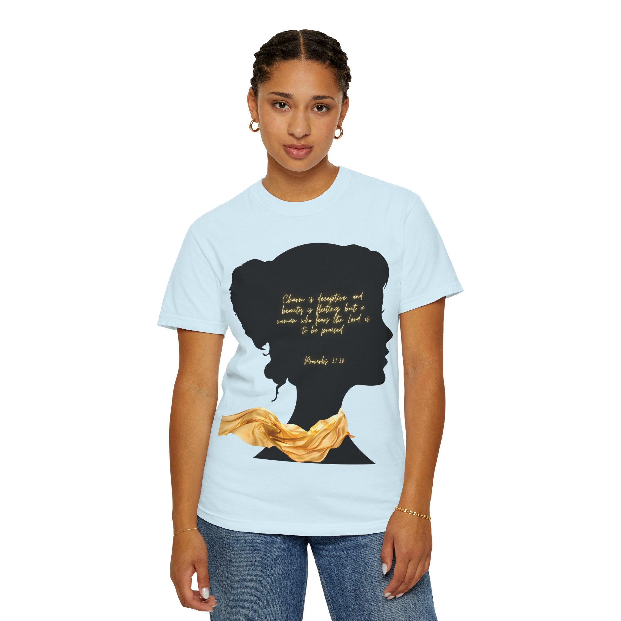 Proverbs 31:30 Gold Scarf - T-Shirt