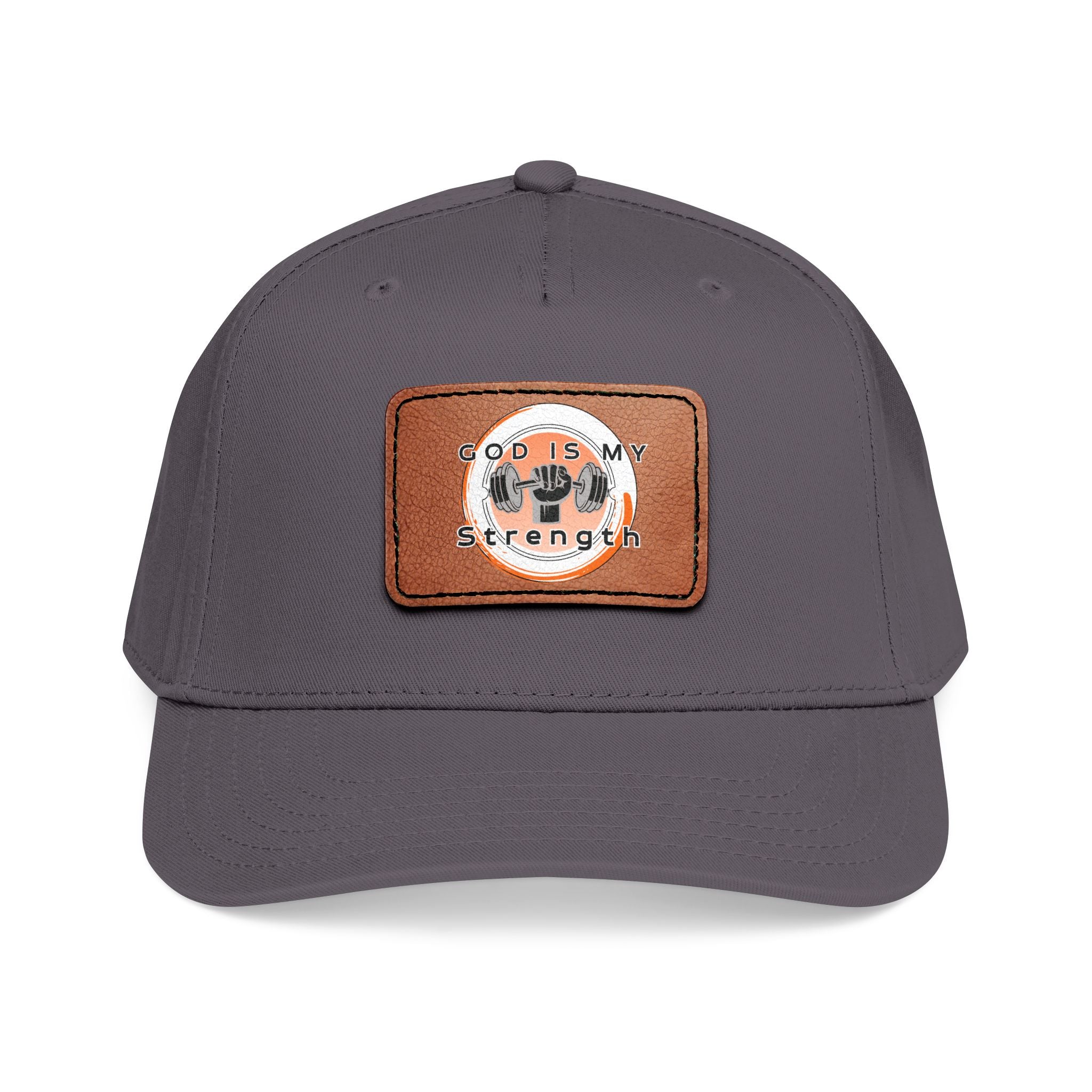 "God Is My Strength" Leather Patch Baseball Cap