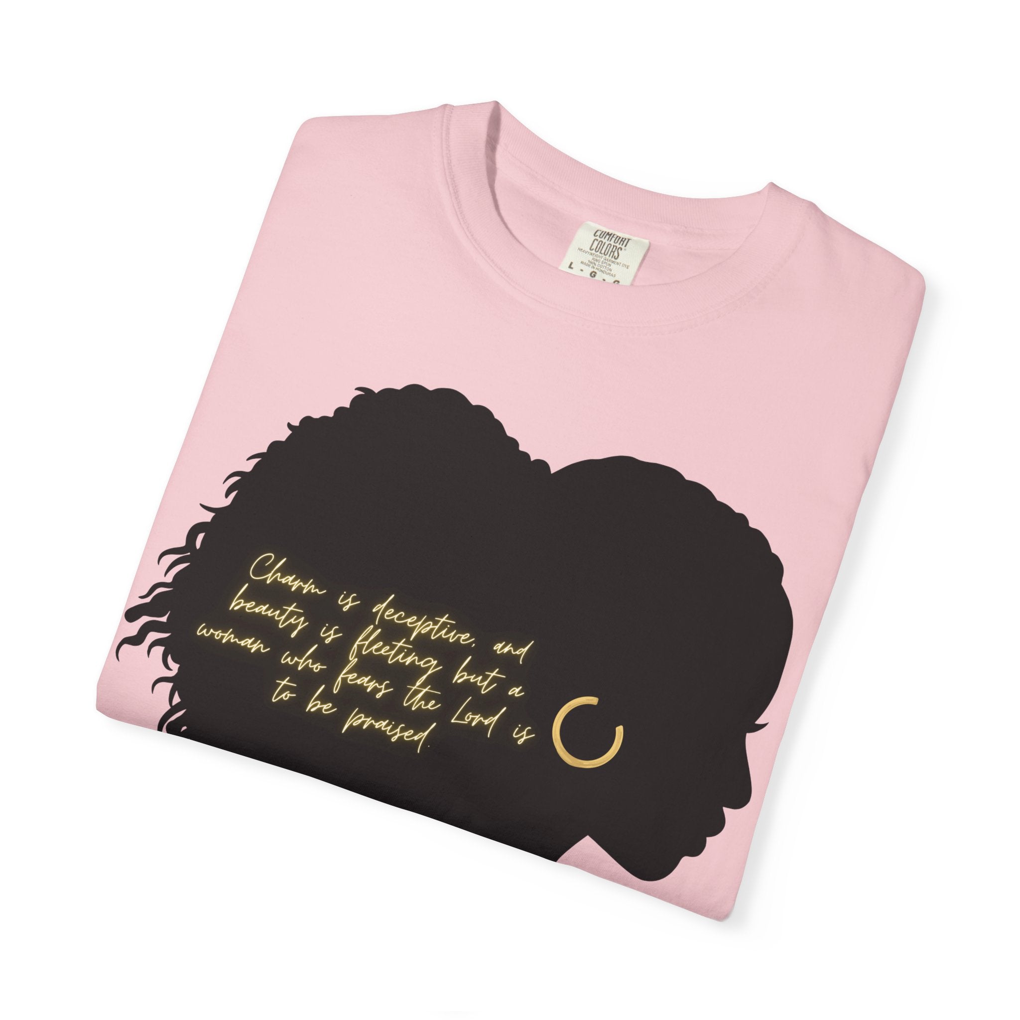 Proverbs 31:30 Gold Earring - T-Shirt