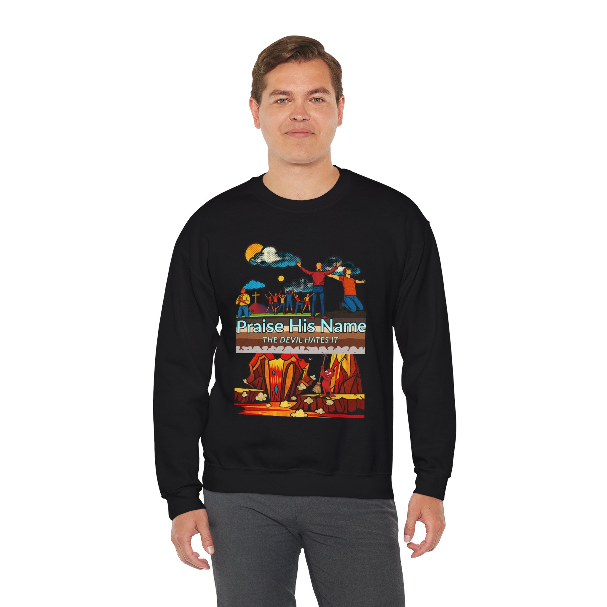 'Praise His Name' — Crewneck Sweatshirt