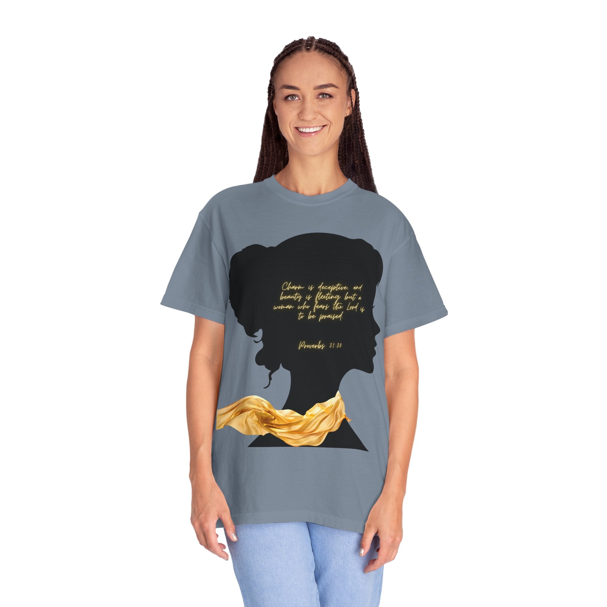 Proverbs 31:30 Gold Scarf - T-Shirt